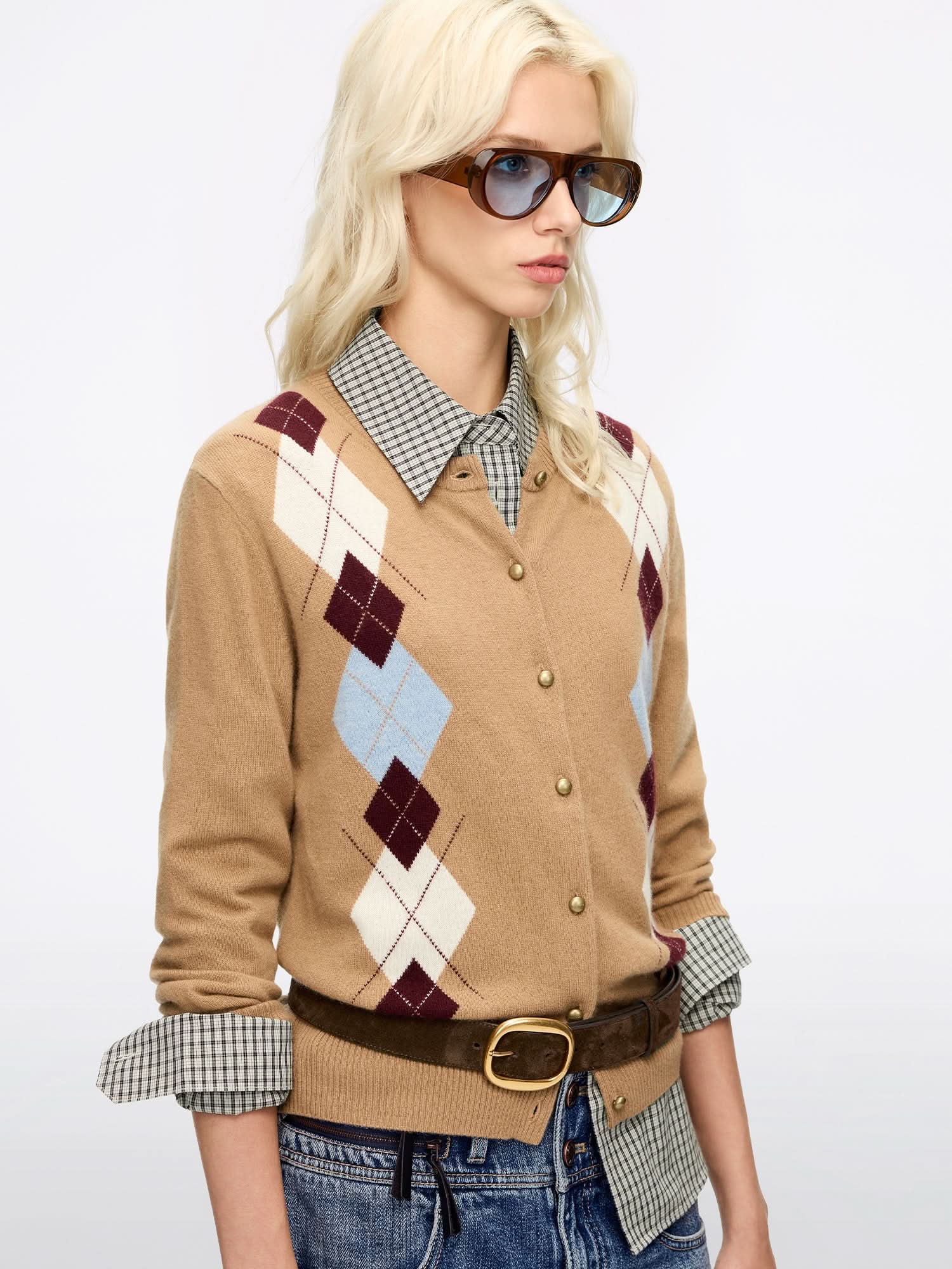 Argyle Knit Cardigan - Image 8