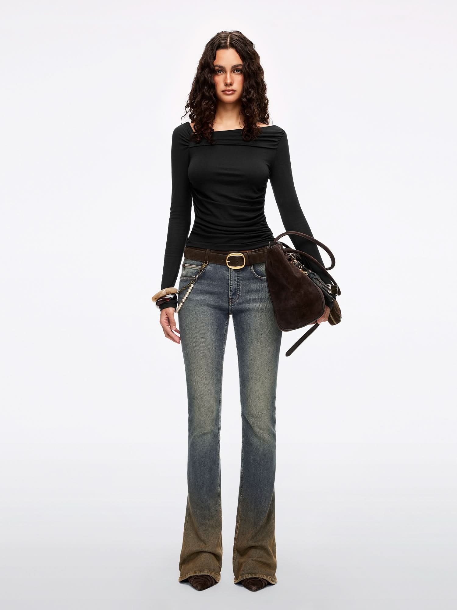 Asymmetrical Pleated T-Shirt - Image 9
