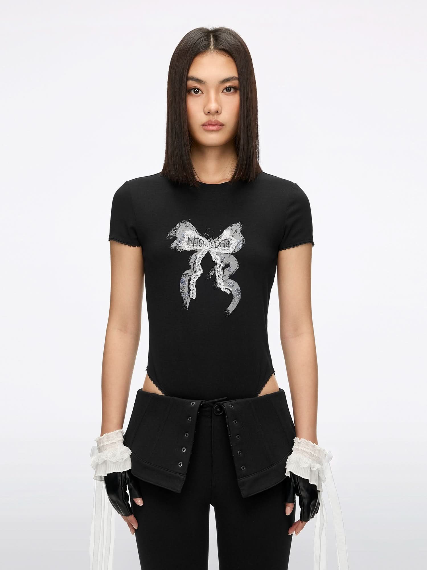 Beaded Bow Bodysuit