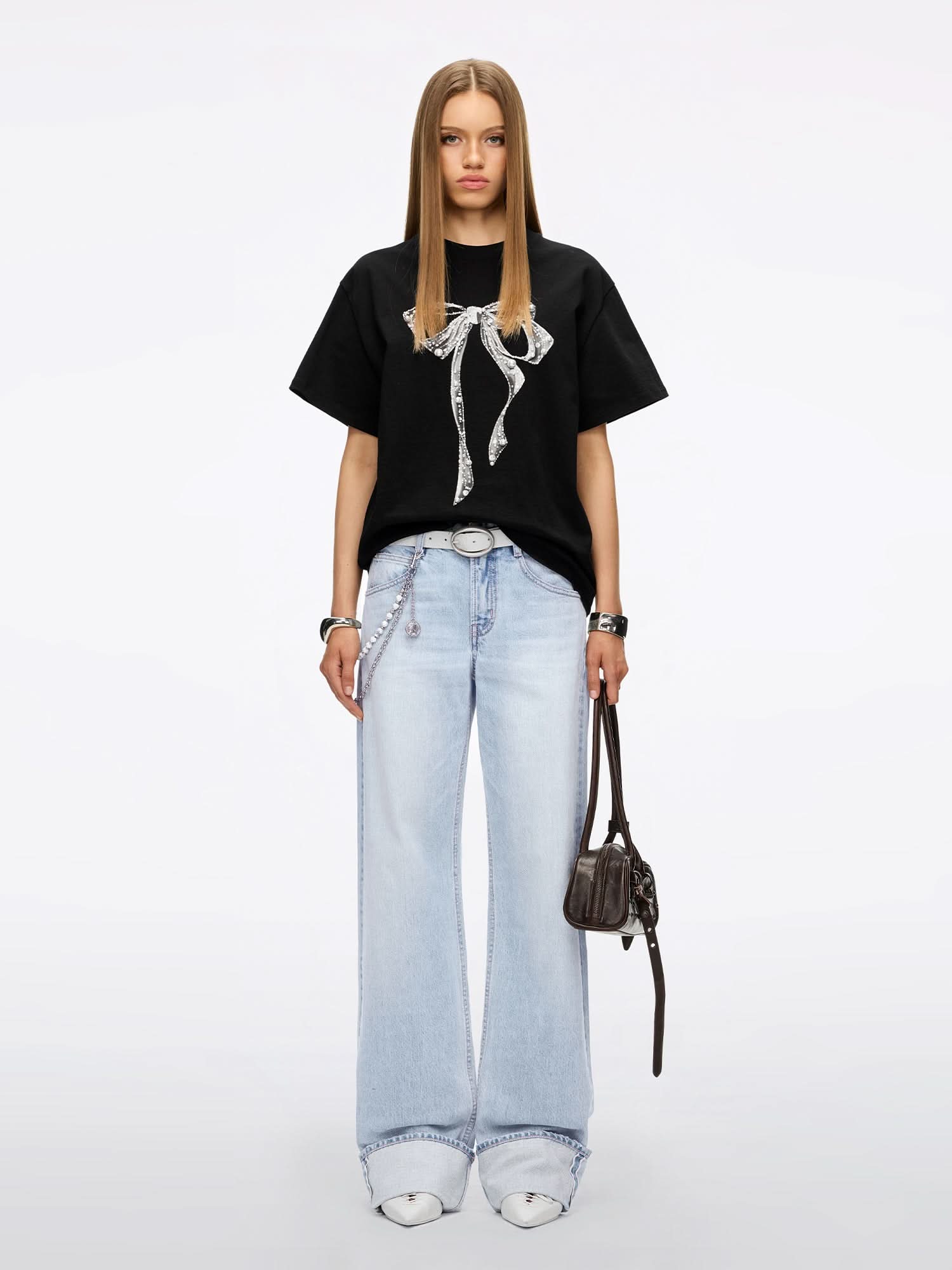 Beaded Bow T-shirt - Image 4