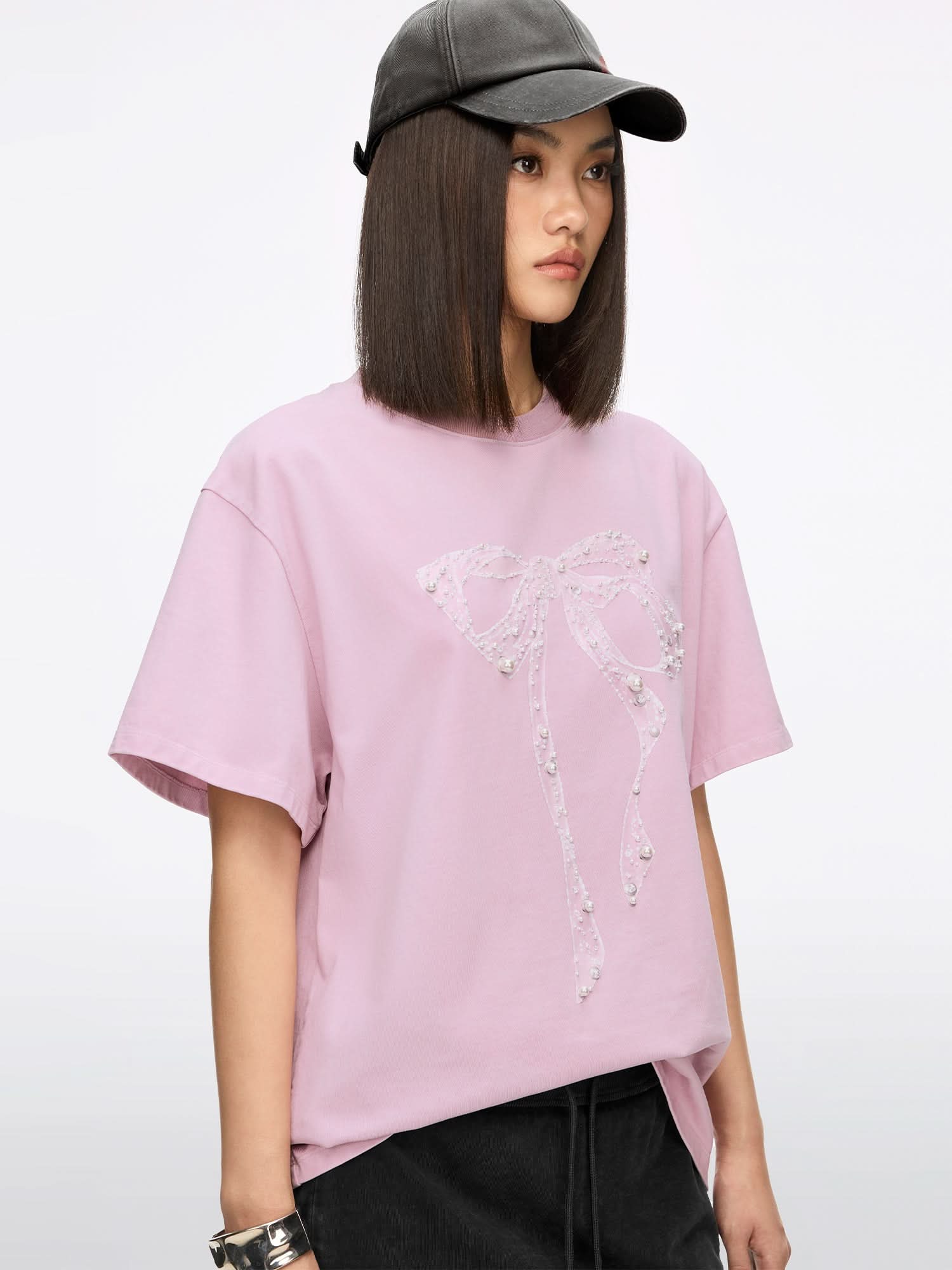 Beaded Bow T-shirt - Image 8
