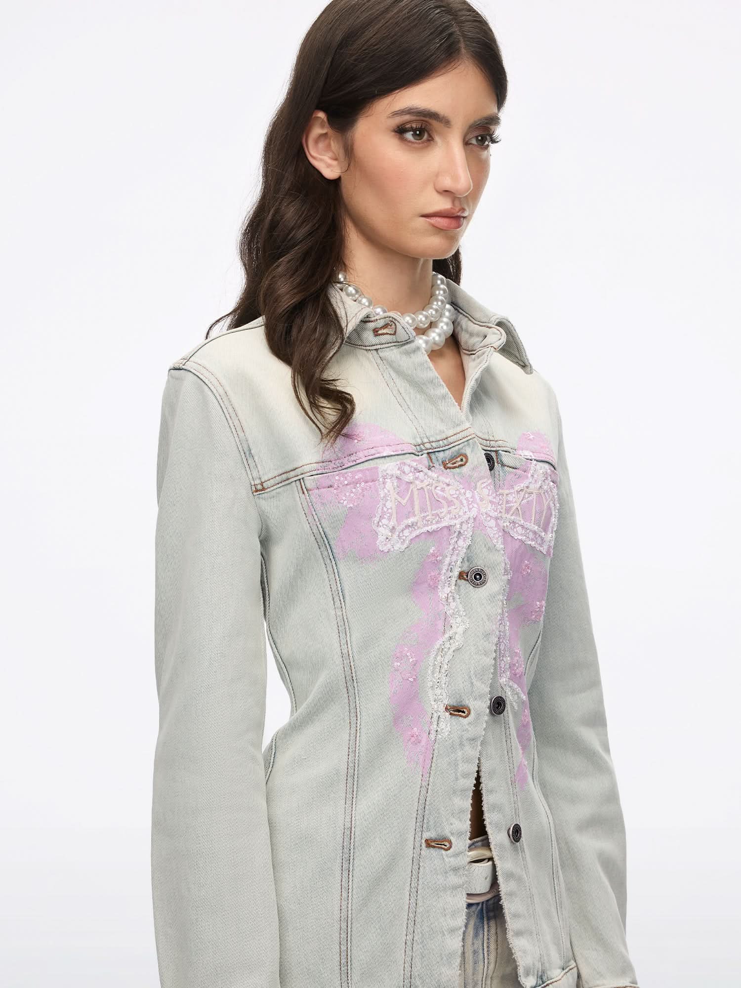 Beaded Denim Shirt - Image 3