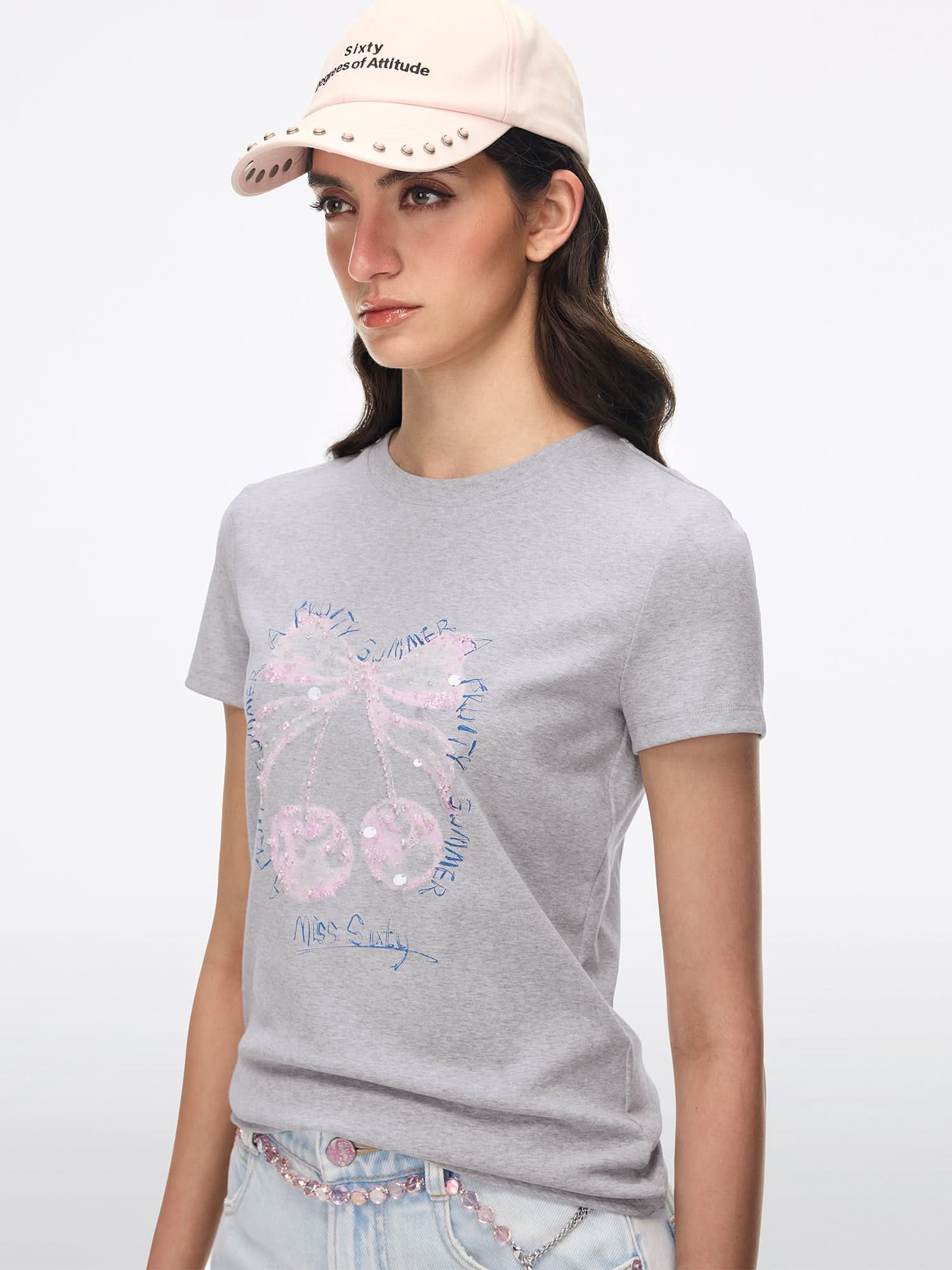 Beaded Graphic Print T-Shirt - Image 3