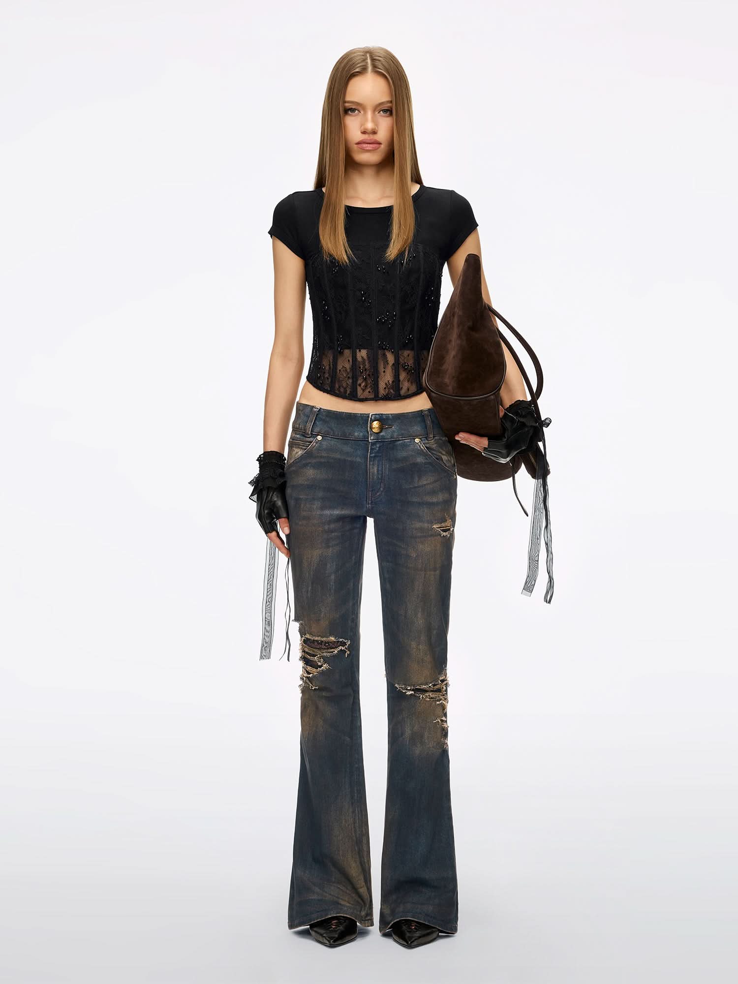 Beaded Lace Layered Shirt - Image 3