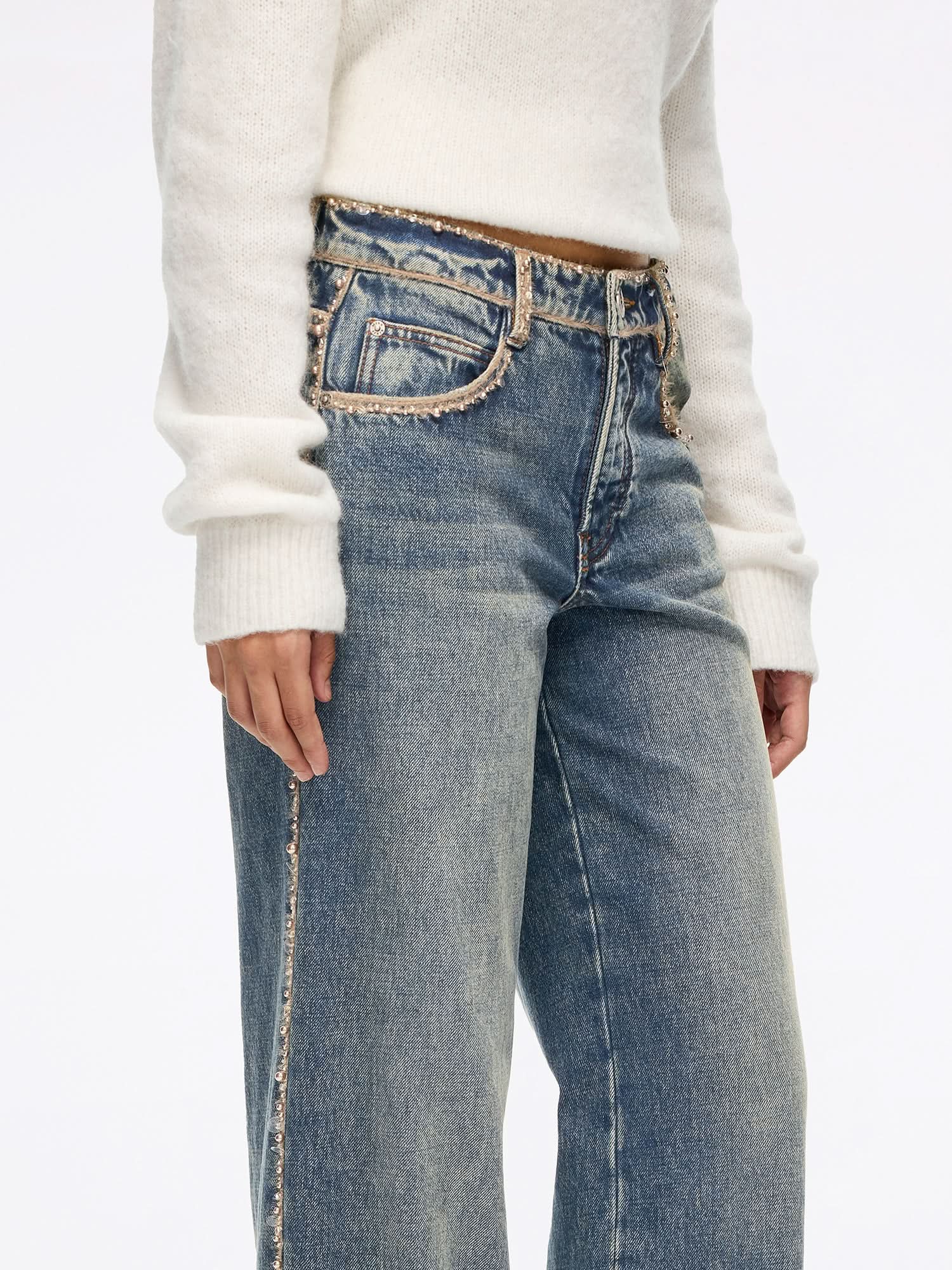 Beaded Straight-Leg Jeans - Image 4