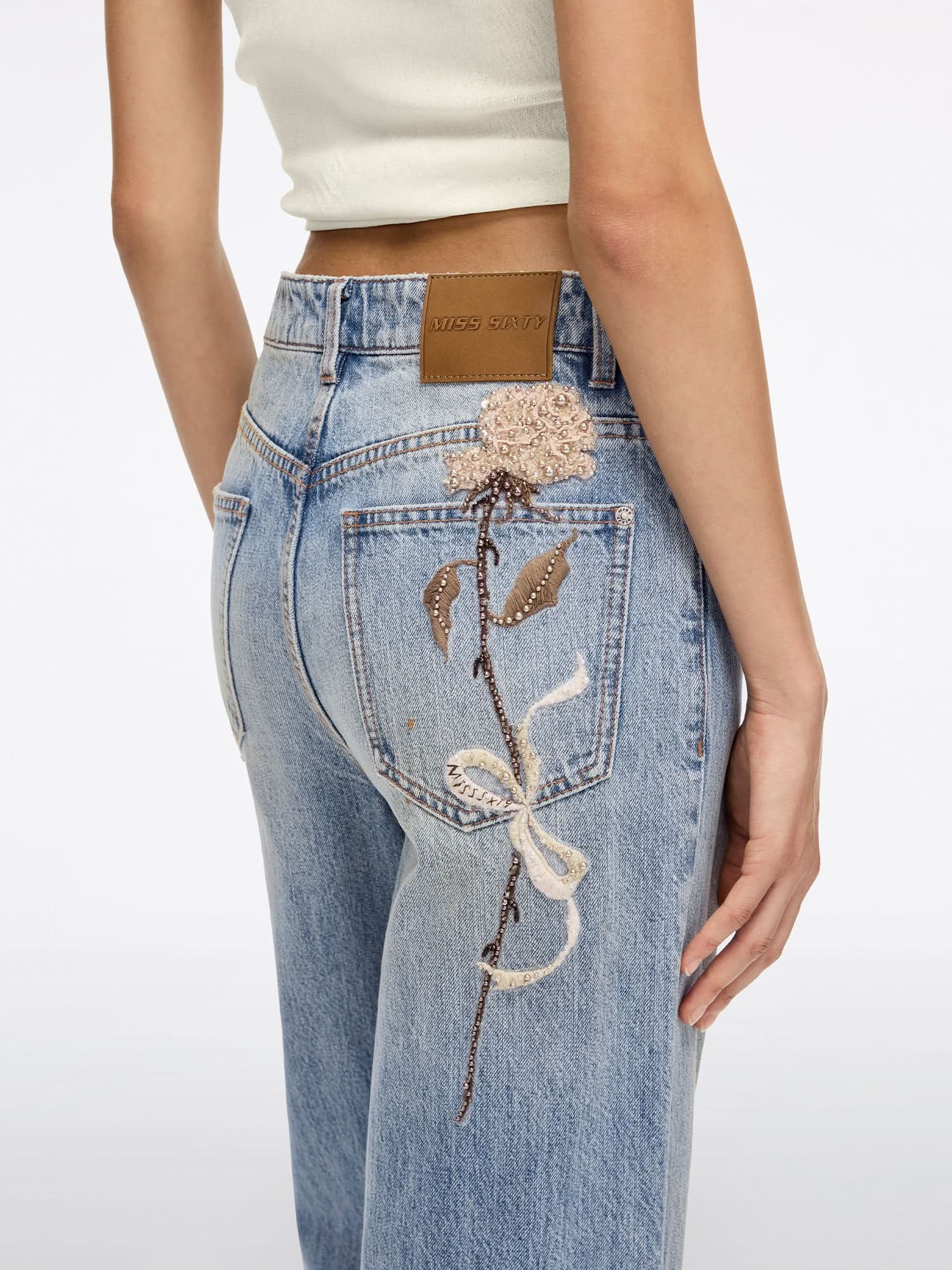Beaded Straight-Leg Jeans - Image 4