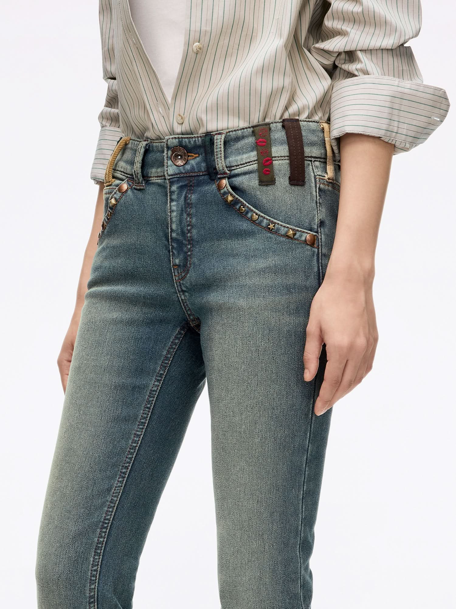 Belt Loop Slim-fit Flared Jeans - Image 4