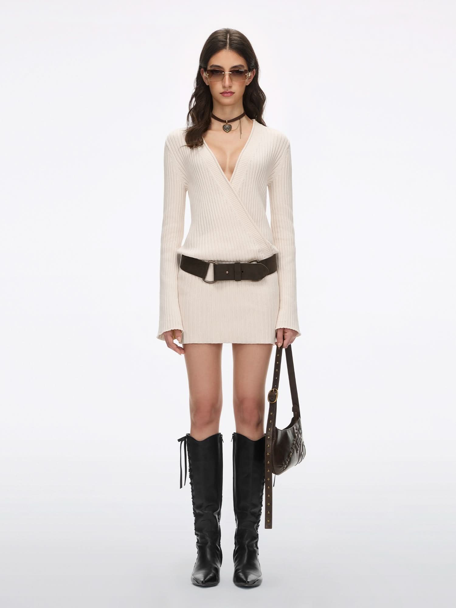 Belted Knit Dress - Image 4