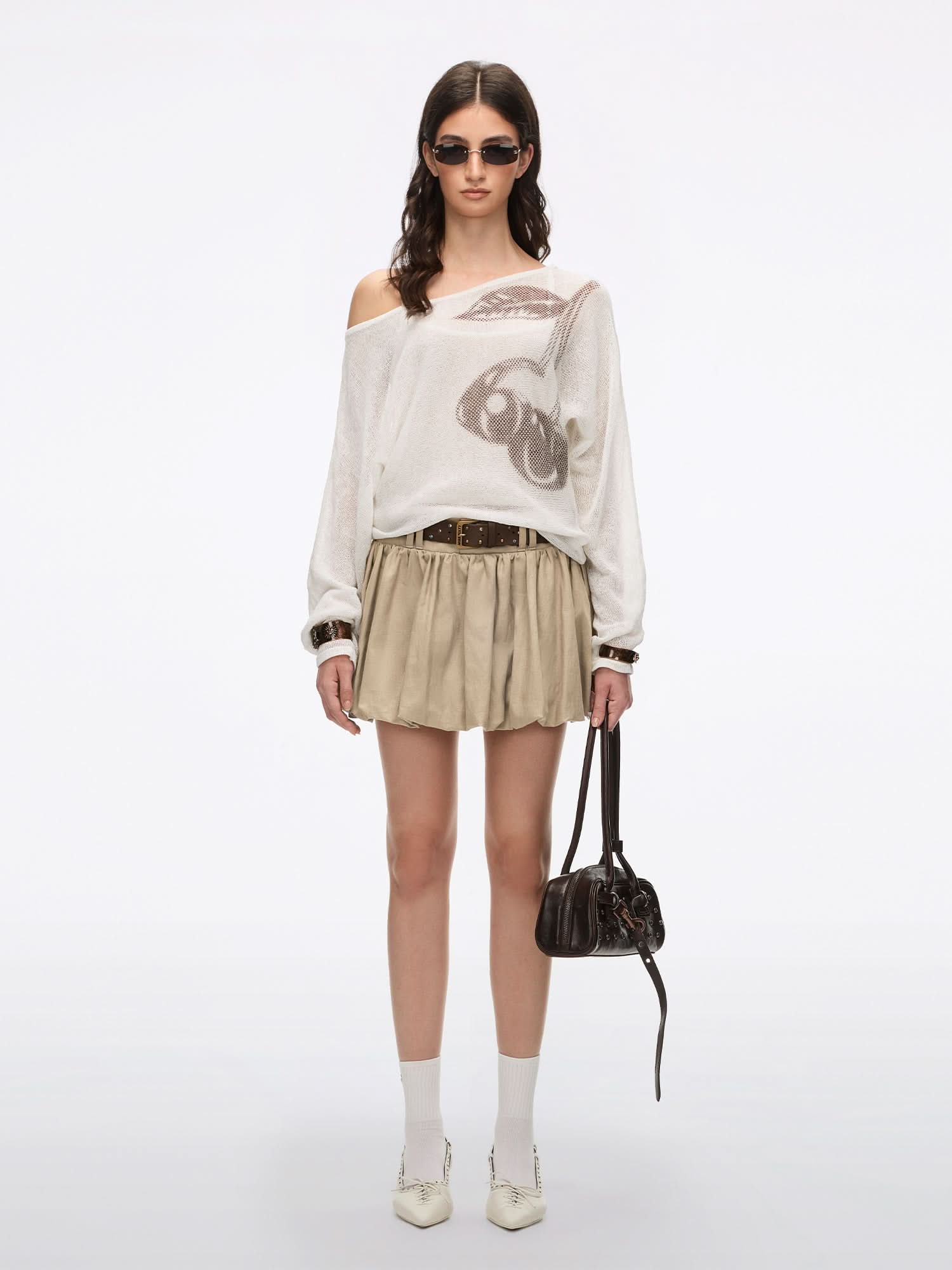 Belted Tulip Mini Skirt - Image 2