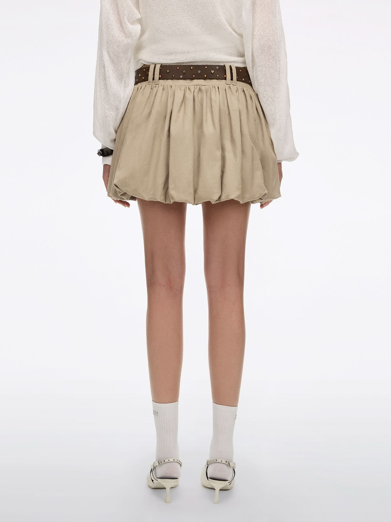 Belted Tulip Mini Skirt - Image 3