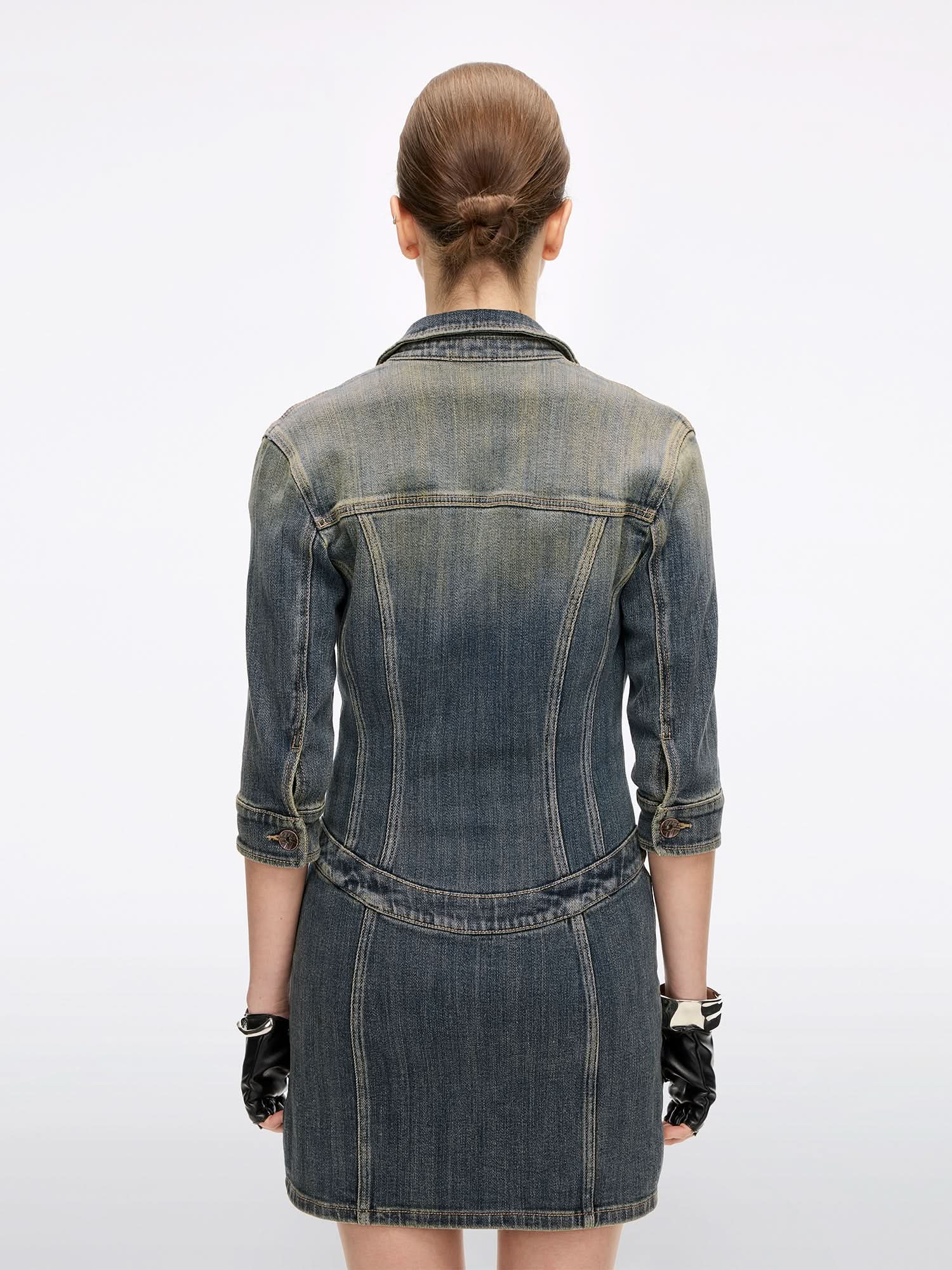 Button-Front Denim Dress - Image 2