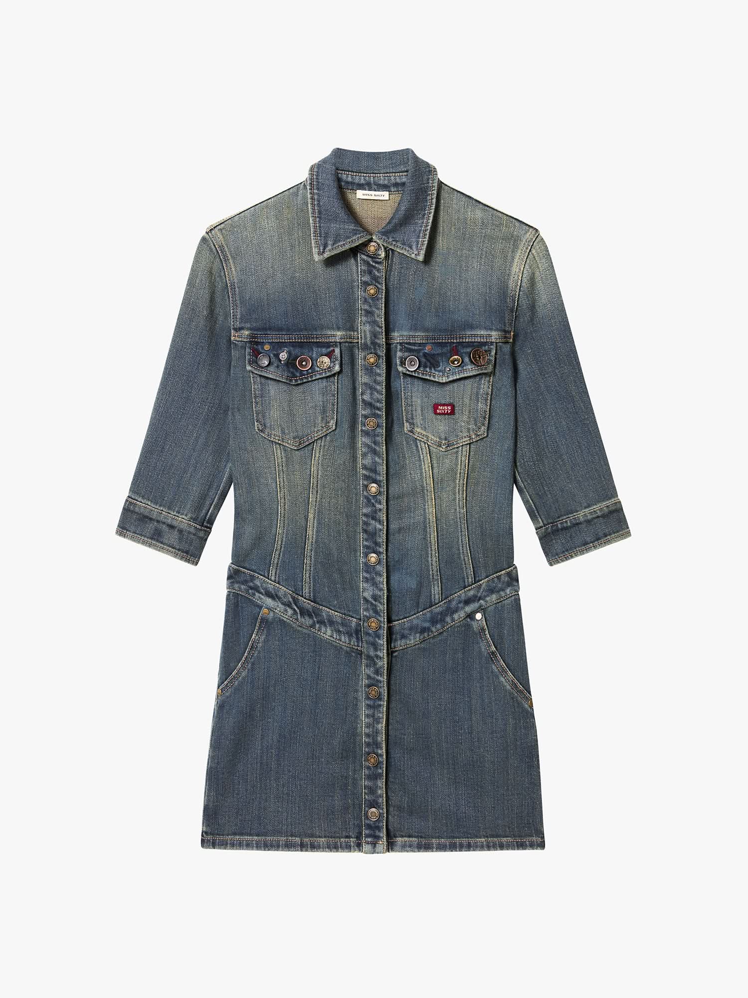 Button-Front Denim Dress - Image 5