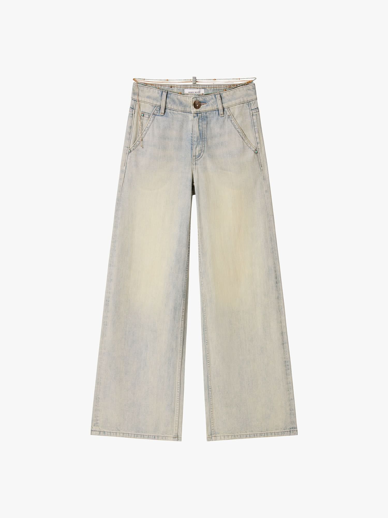 Chain-Detail Flare Jeans - Image 5