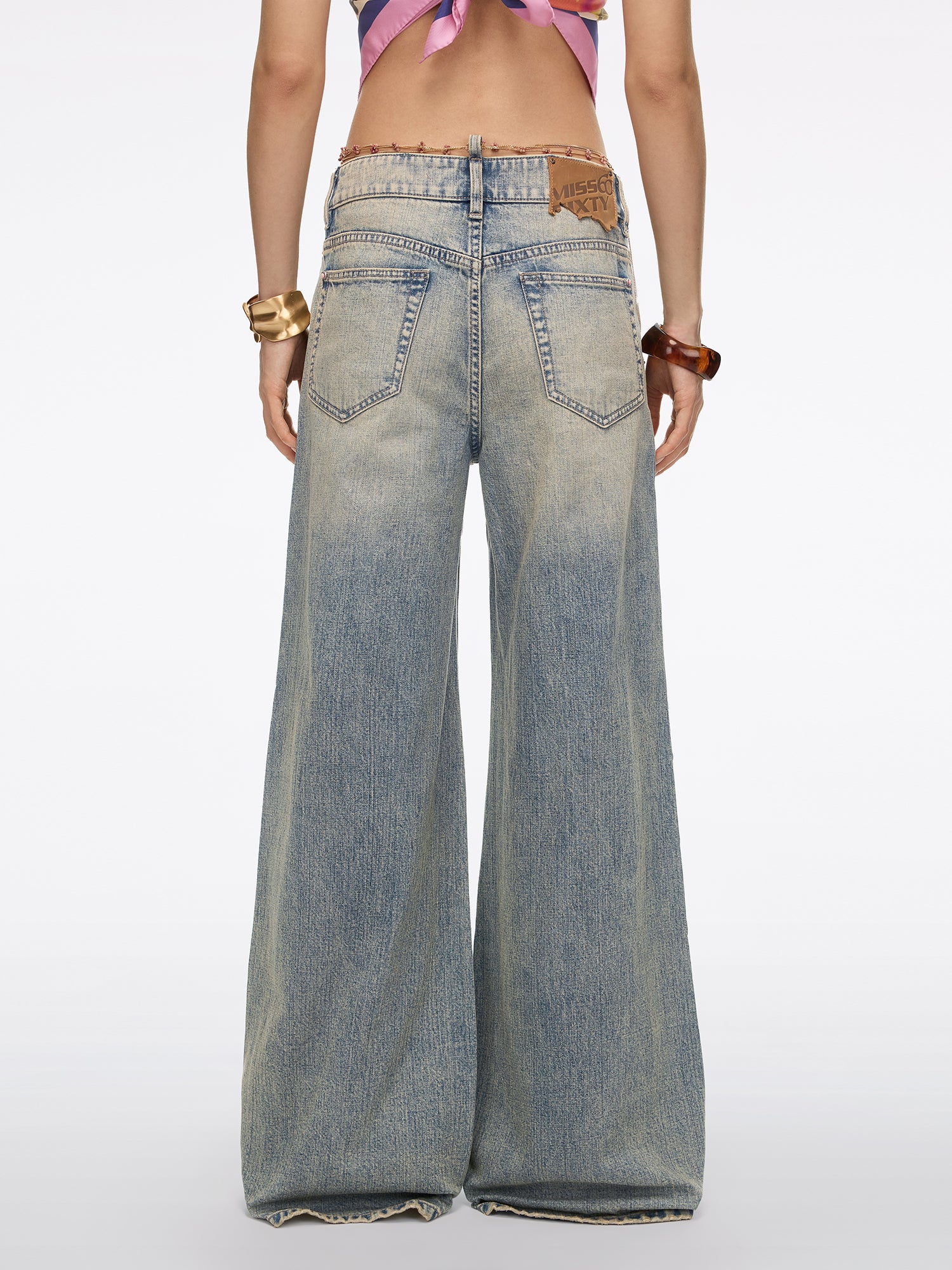 Chain-Detail Flare Jeans - Image 3