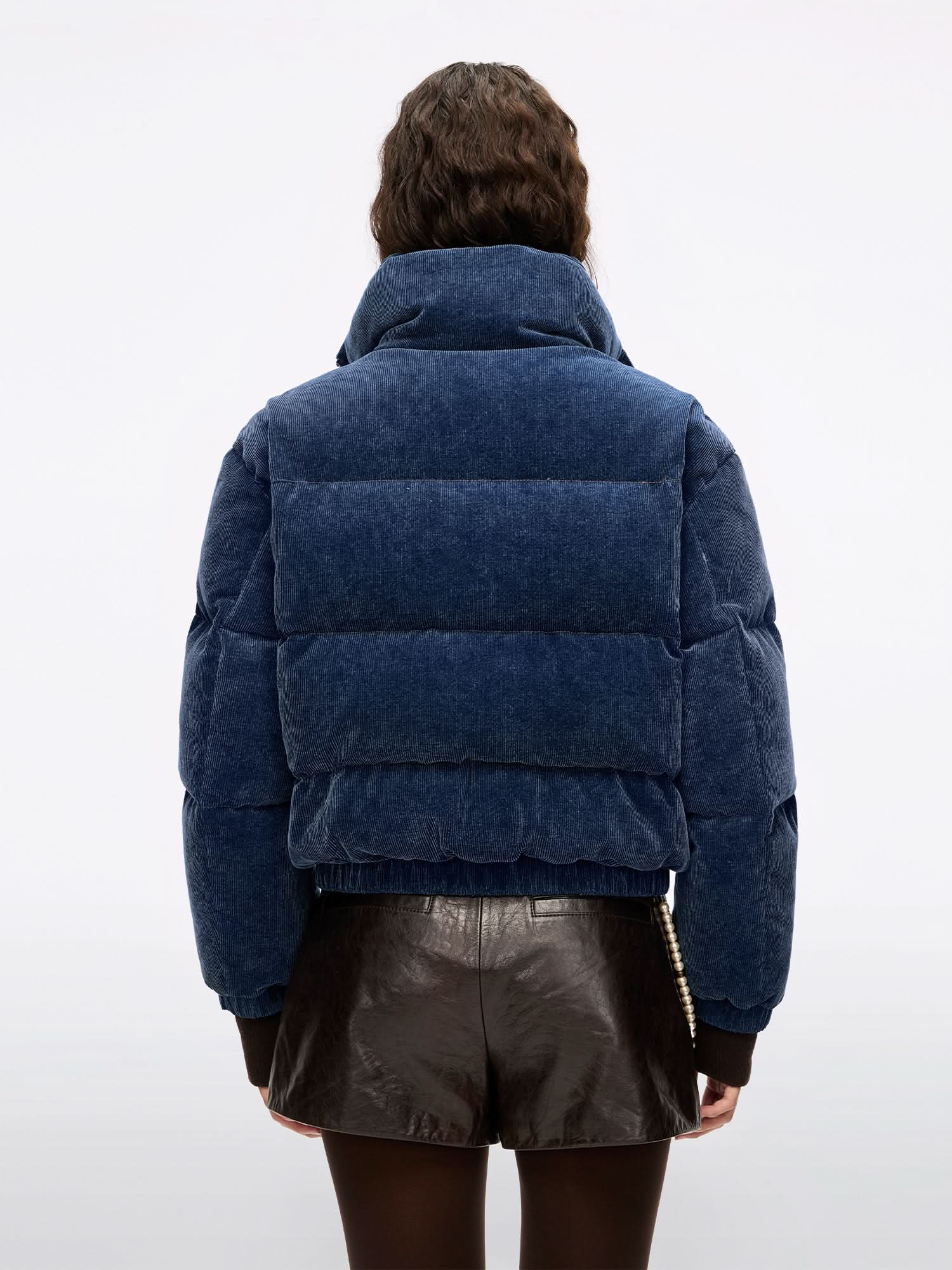 Corduroy Denim Puffer Jacket - Image 2