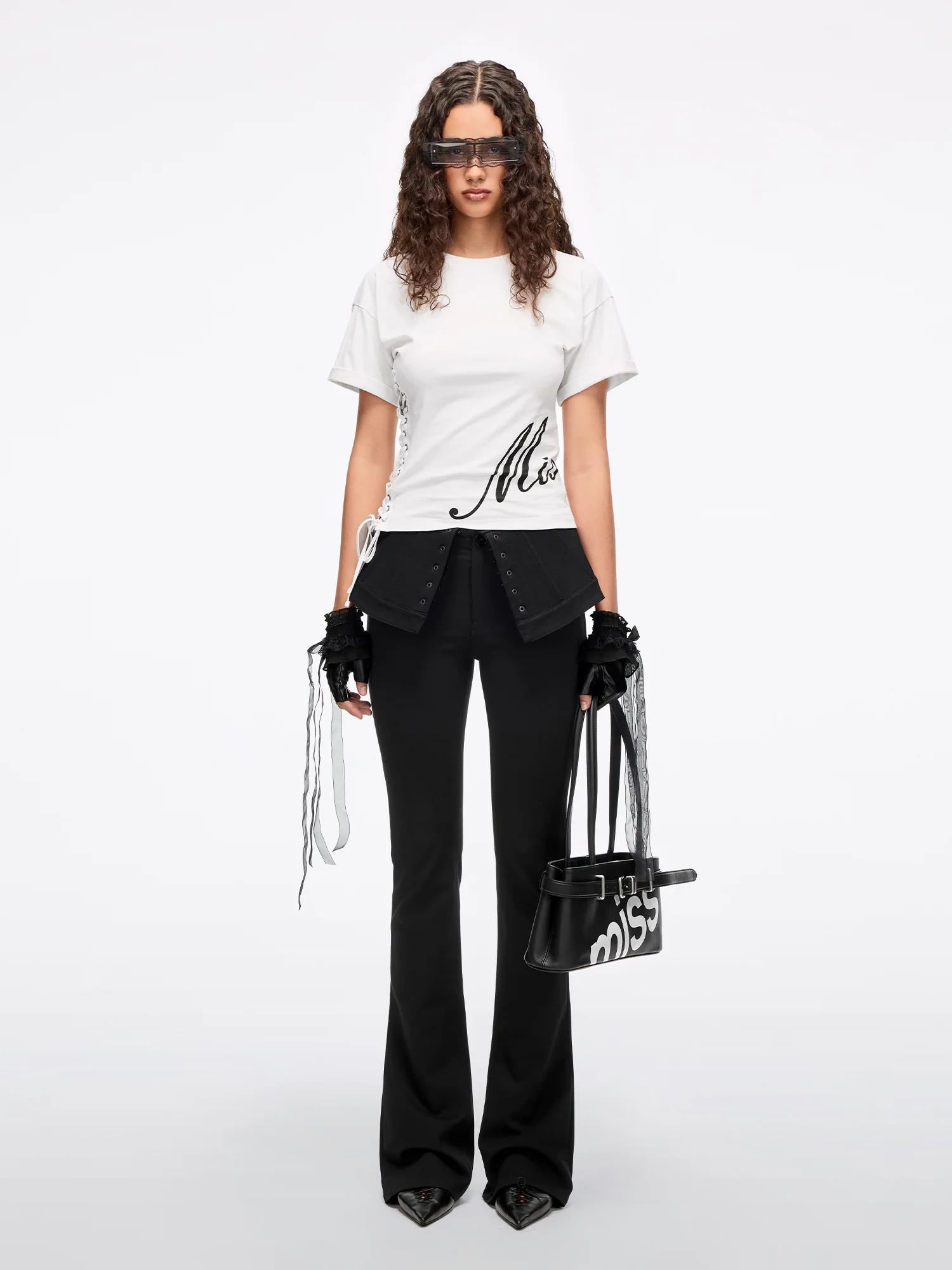 Corset-Waist Flared Pants - Image 2