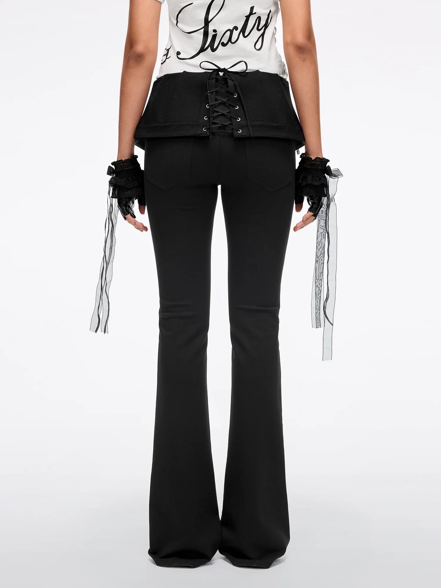 Corset-Waist Flared Pants - Image 3
