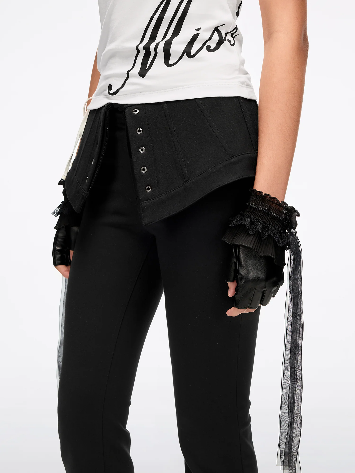 Corset-Waist Flared Pants - Image 4