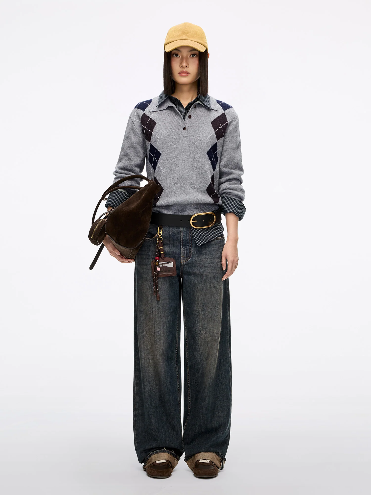 Argyle Wool Knit Top - Image 4
