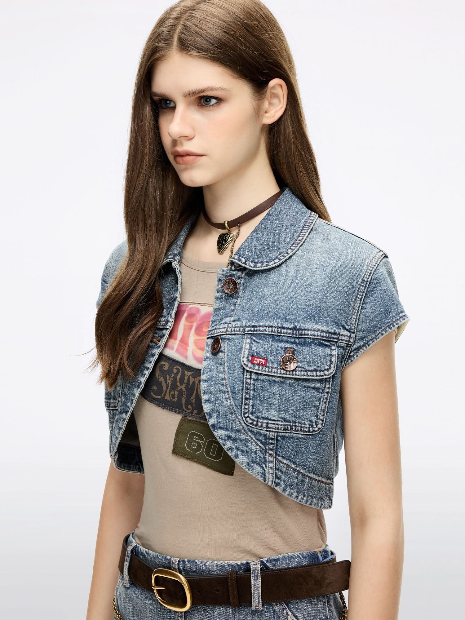 Cropped Denim Jacket - Image 3