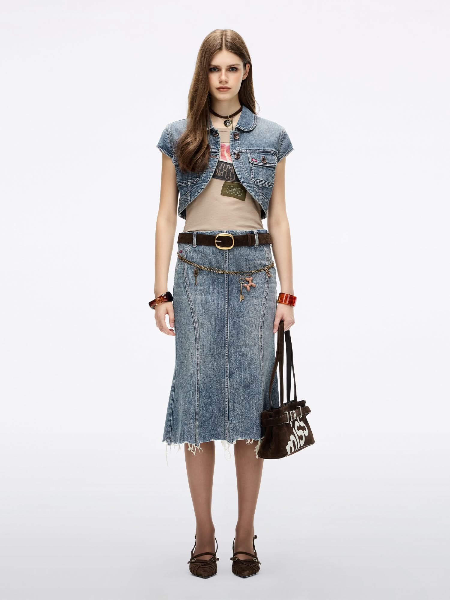Cropped Denim Jacket - Image 4