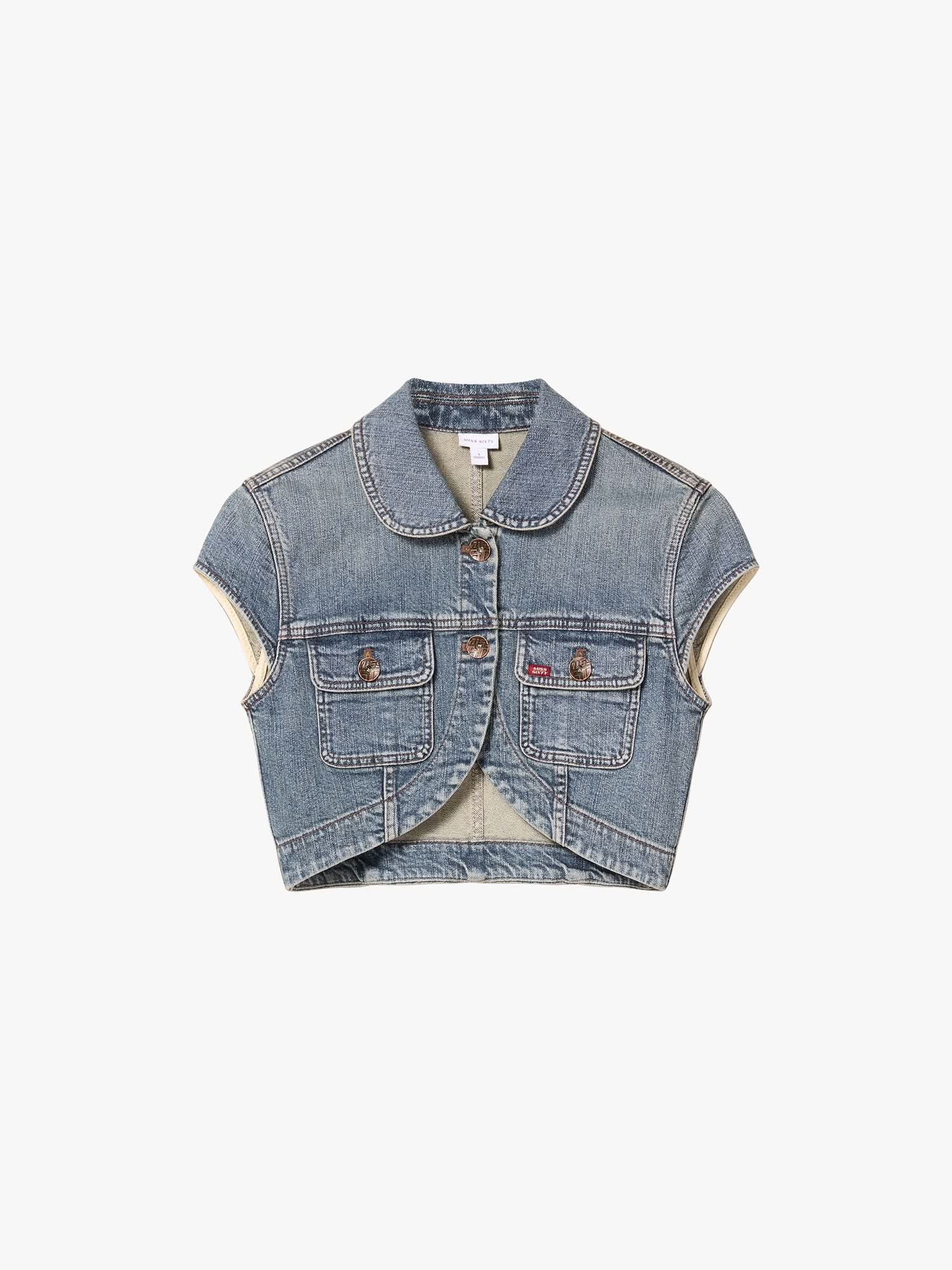 Cropped Denim Jacket - Image 5