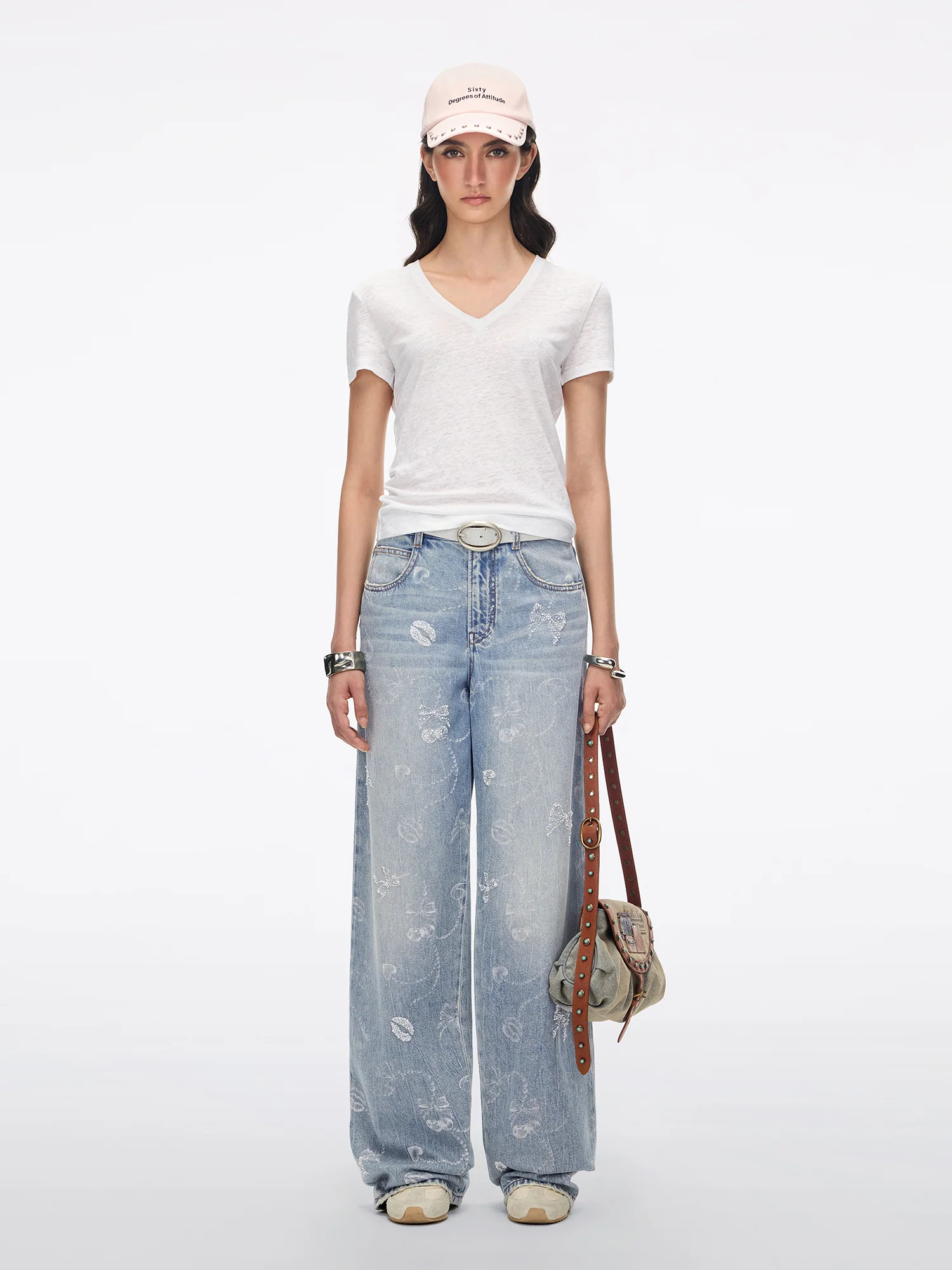 Cut-Out Feather-Wing Linen T-Shirt - Image 4