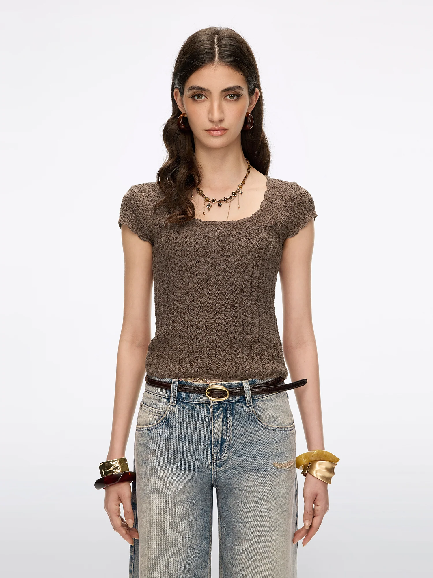 Cut-Out Knit Top