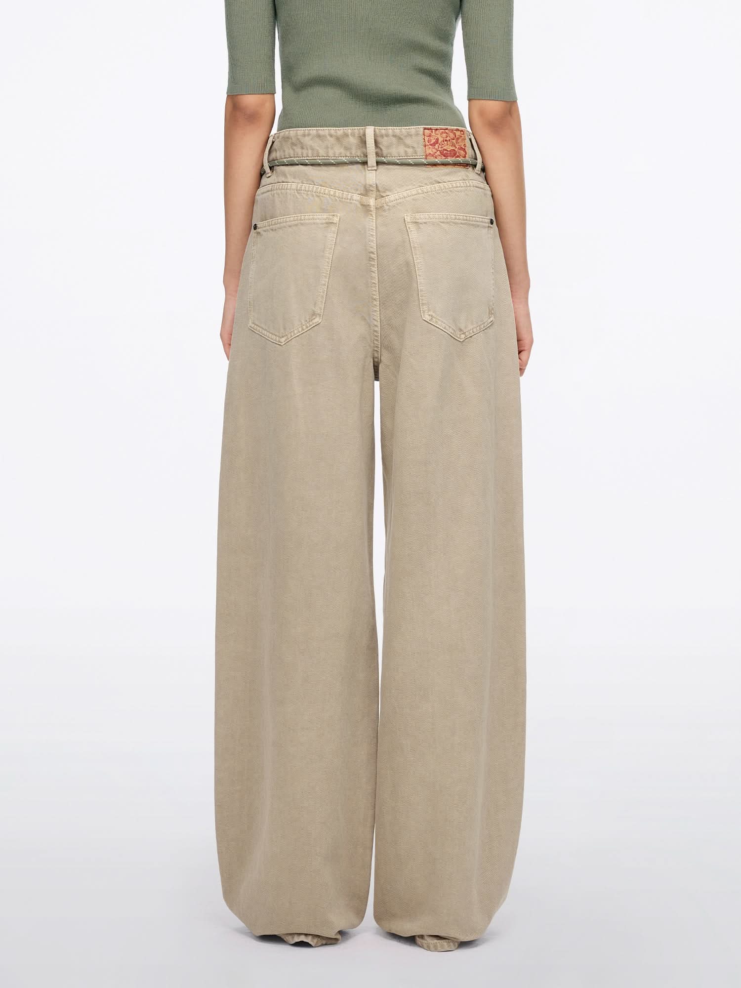 Denim Jeans with Waist Tie - Image 3