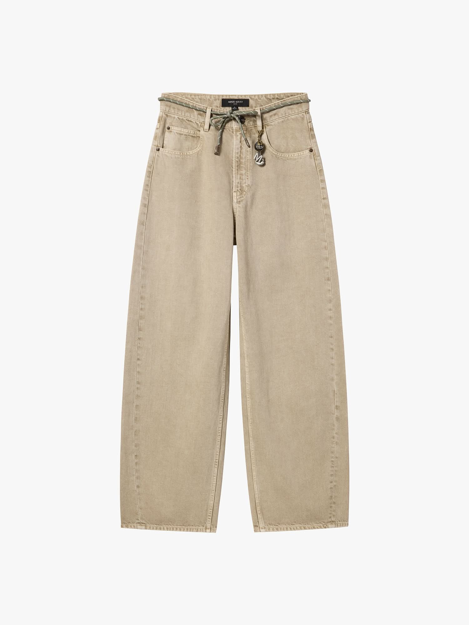 Denim Jeans with Waist Tie - Image 5