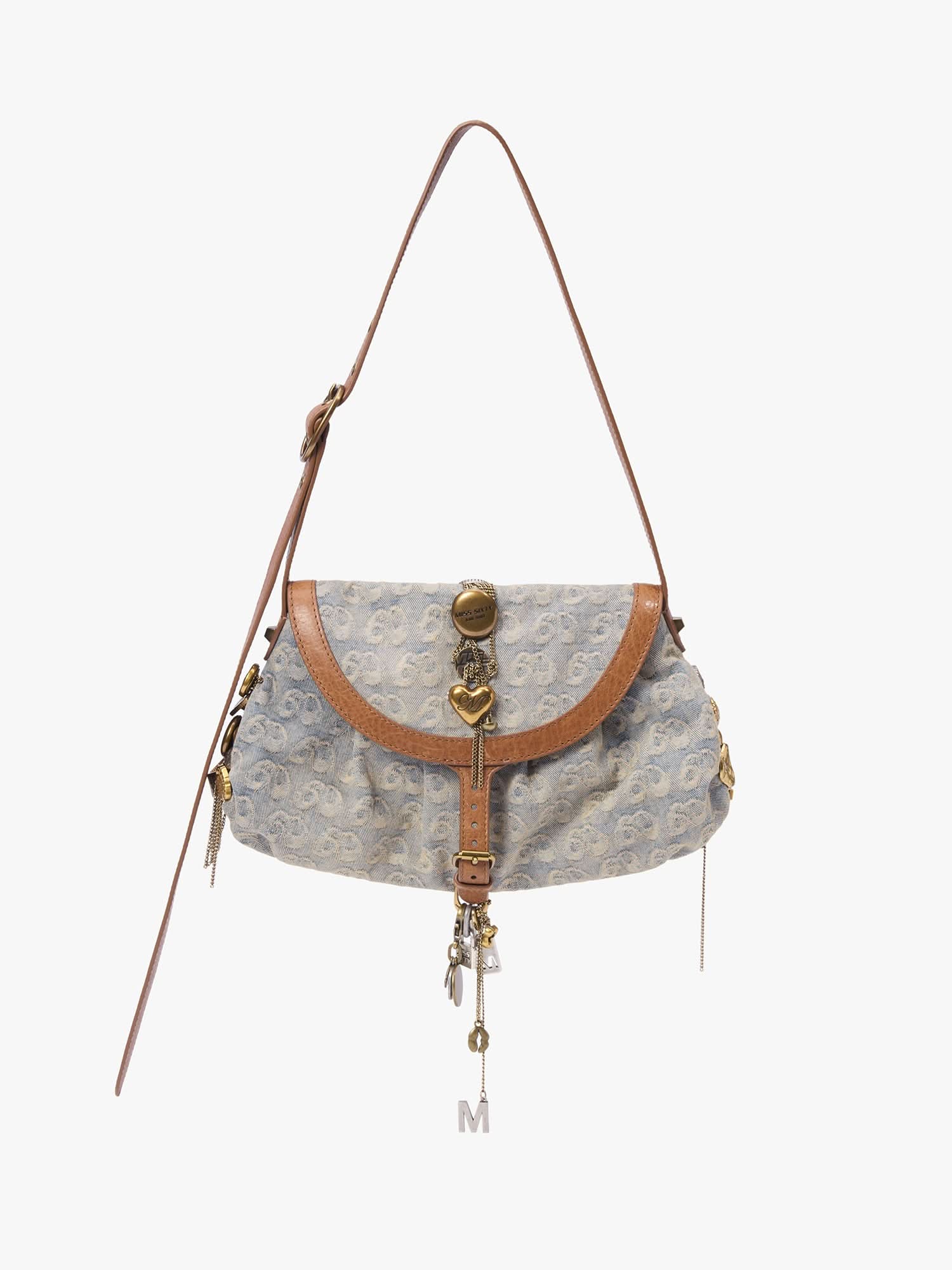 Denim Patchwork One-Shoulder Bag