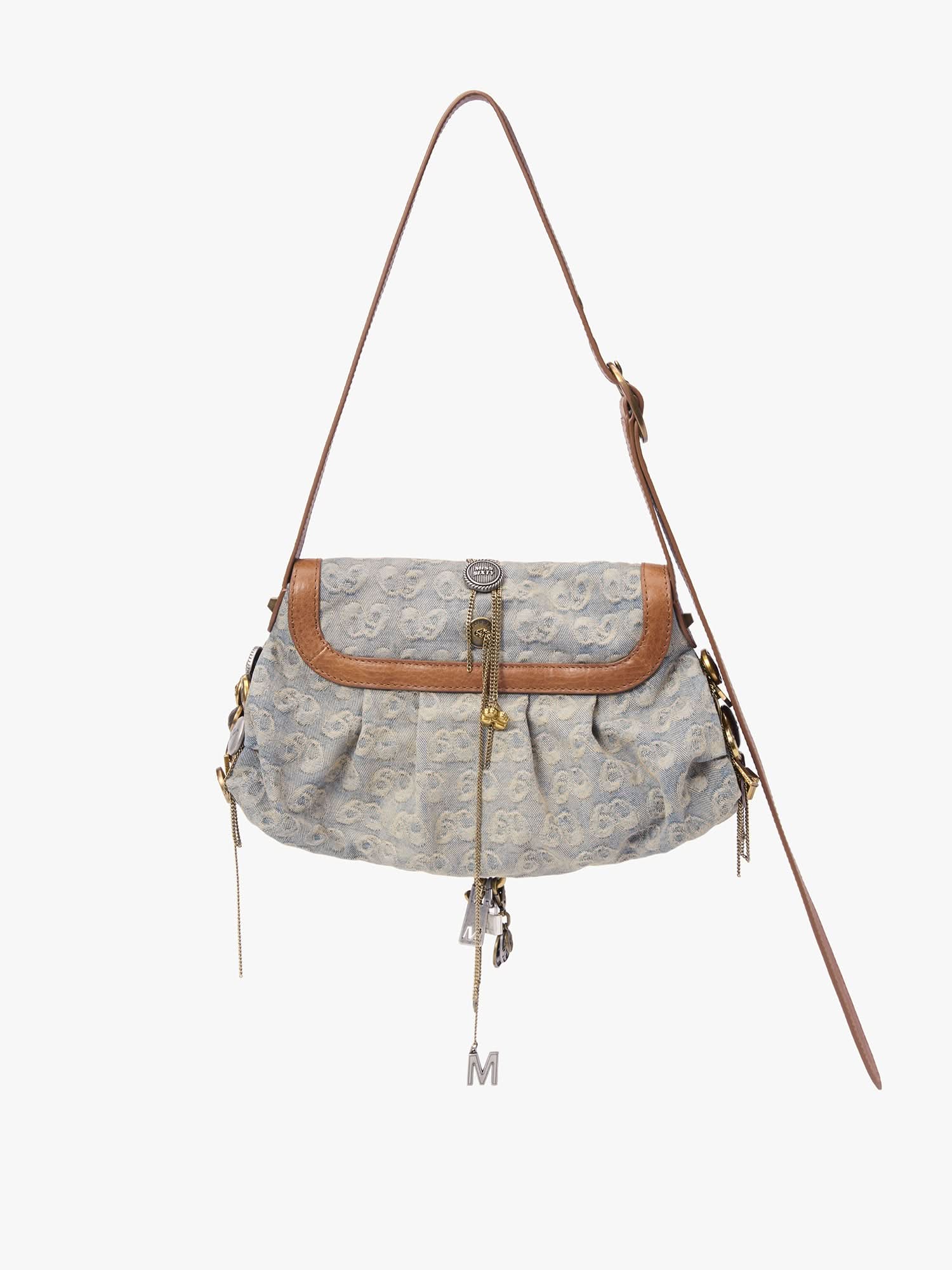 Denim Patchwork One-Shoulder Bag - Image 5