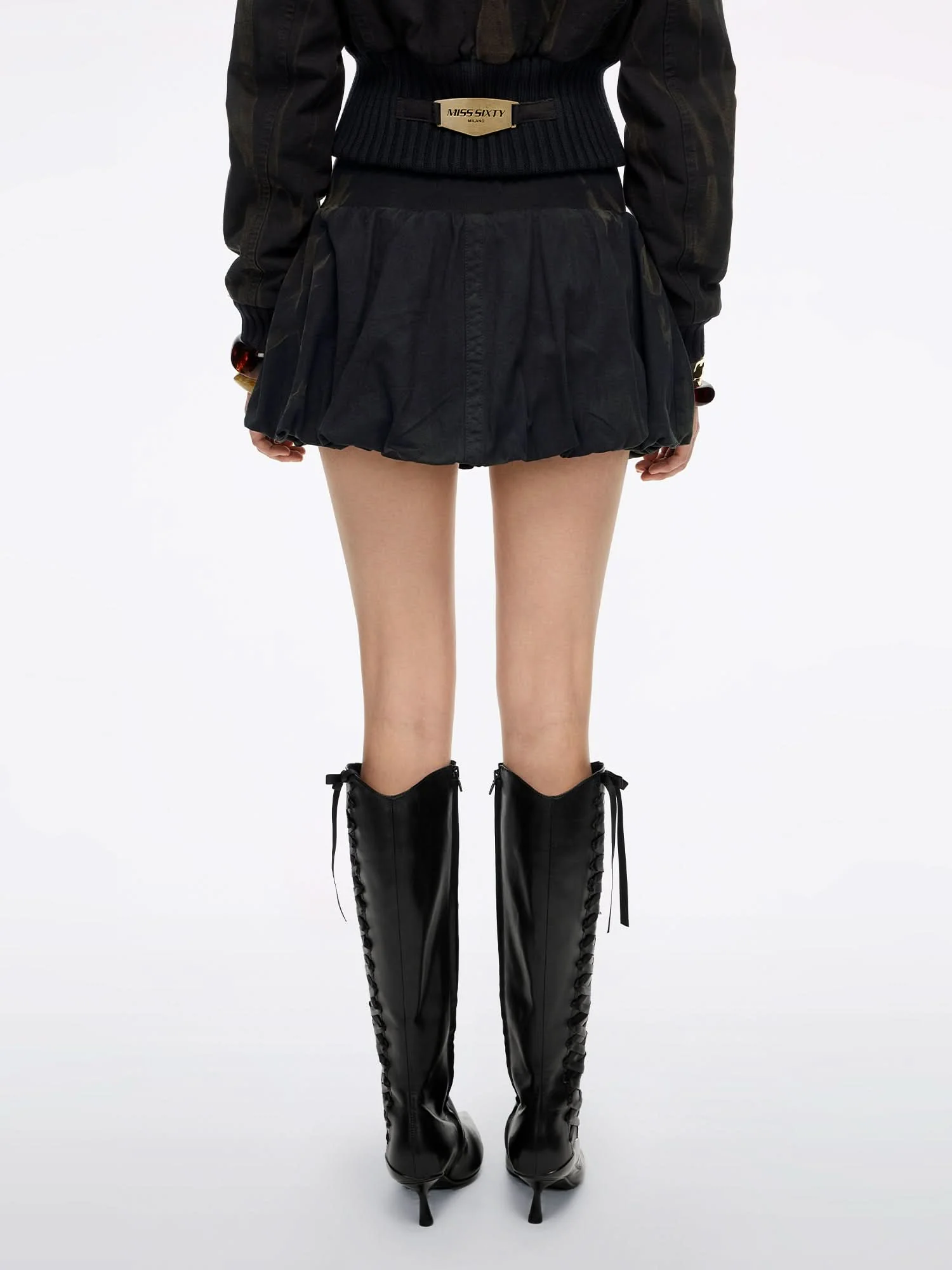 Distressed Denim Balloon Skirt - Image 3