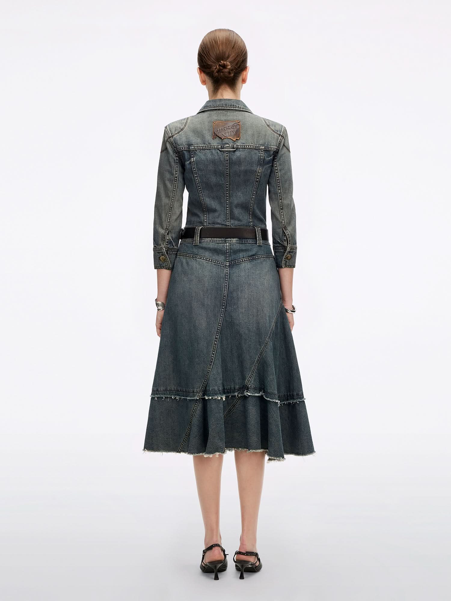 Distressed Denim Dress - Image 2