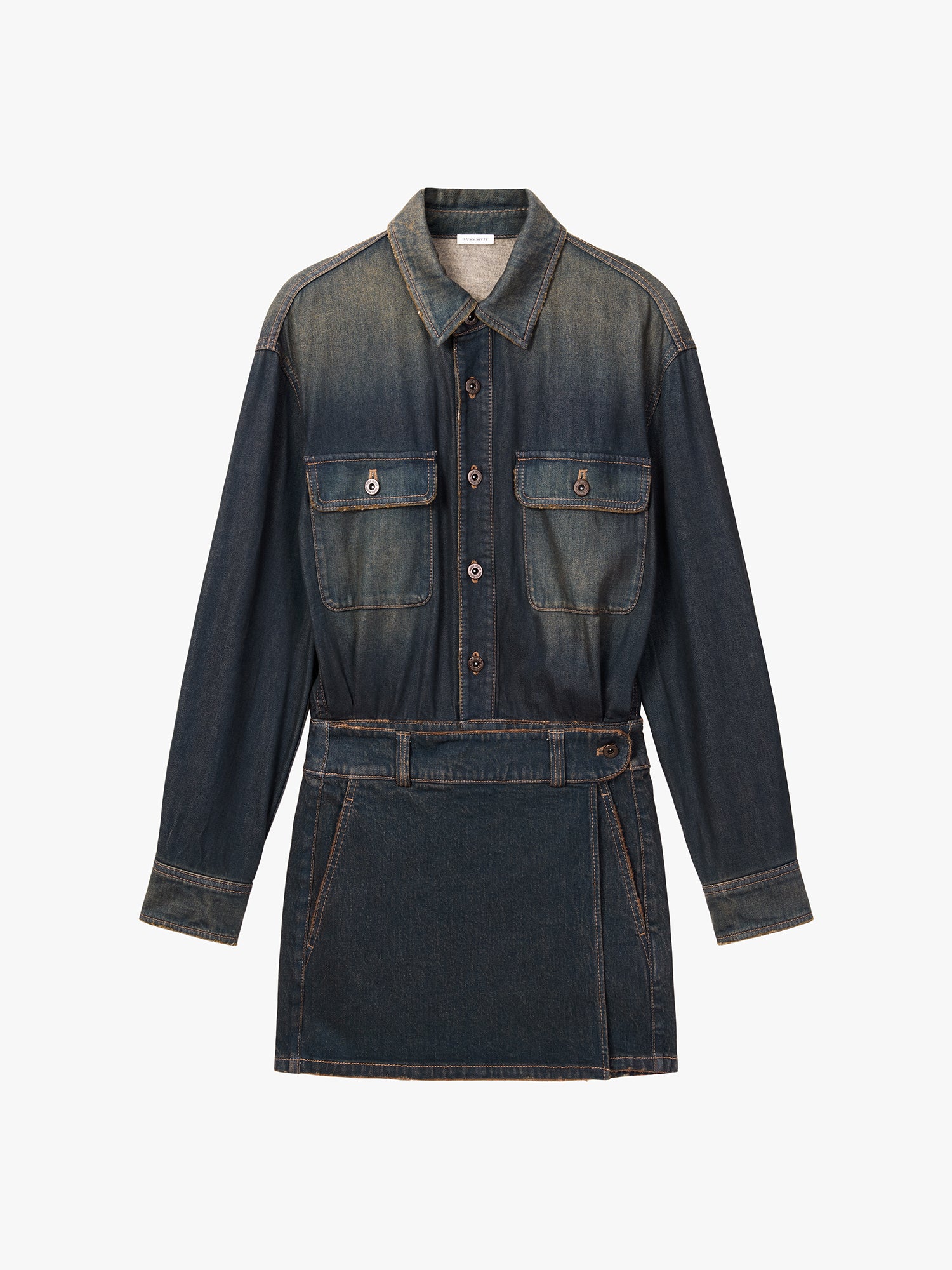 Distressed Denim Dress - Image 5