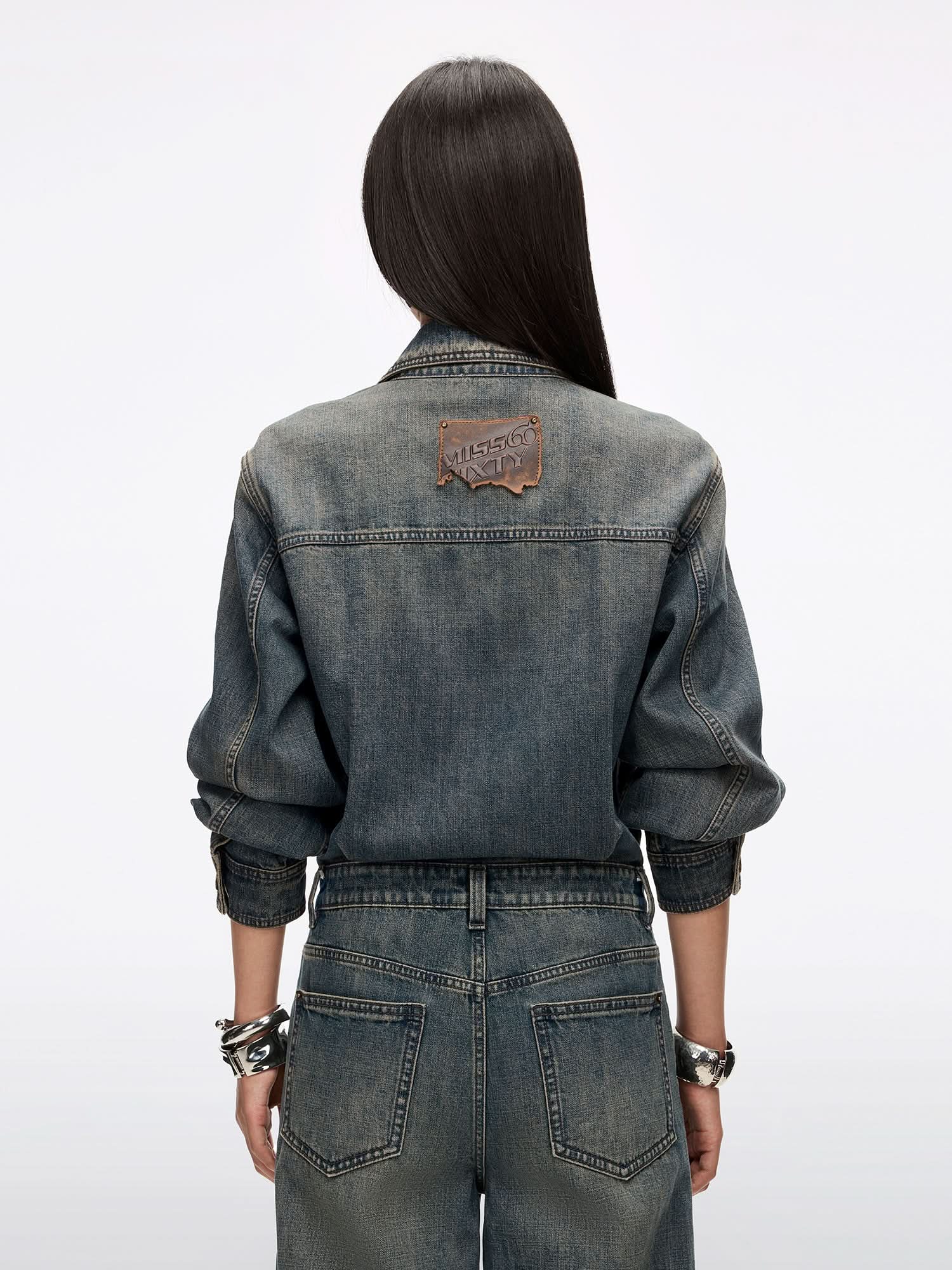 Distressed Denim Jumpsuit - Image 3