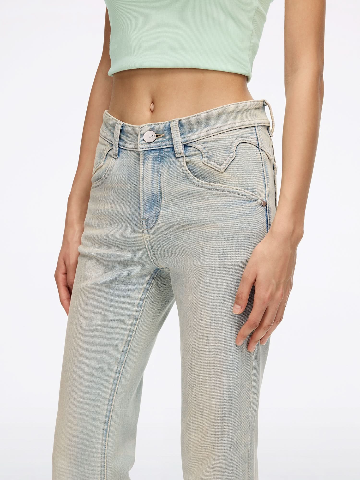 Distressed Flared Denim Jeans-BELLA - Image 4