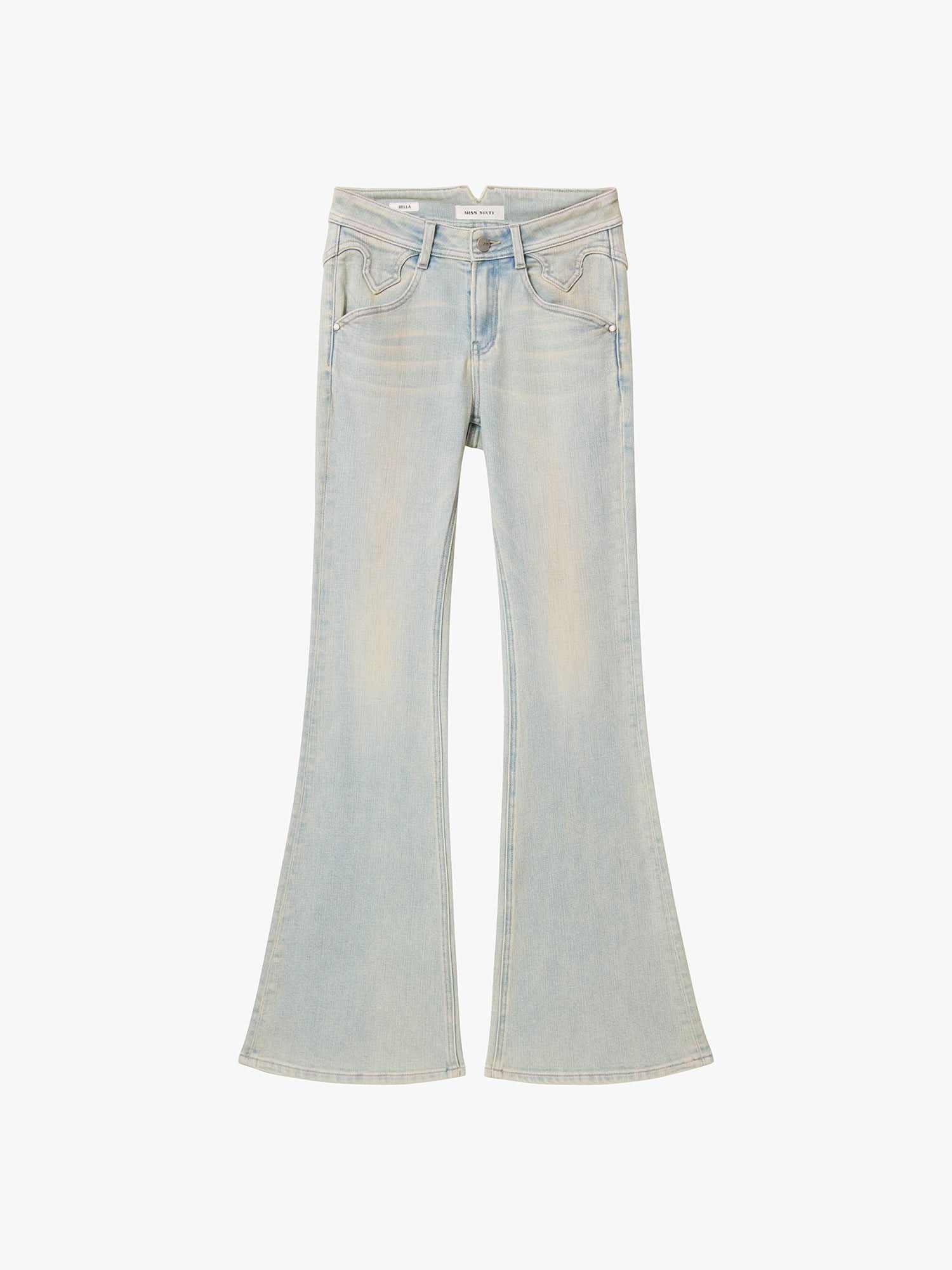 Distressed Flared Denim Jeans-BELLA - Image 5