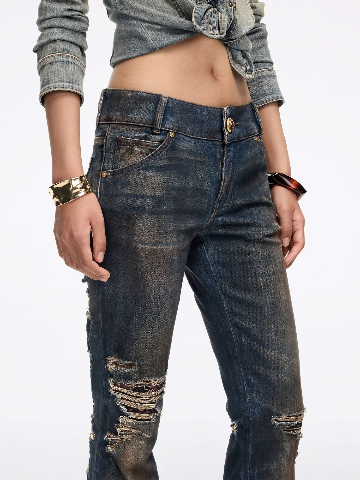 Distressed Flared Jeans - Image 5