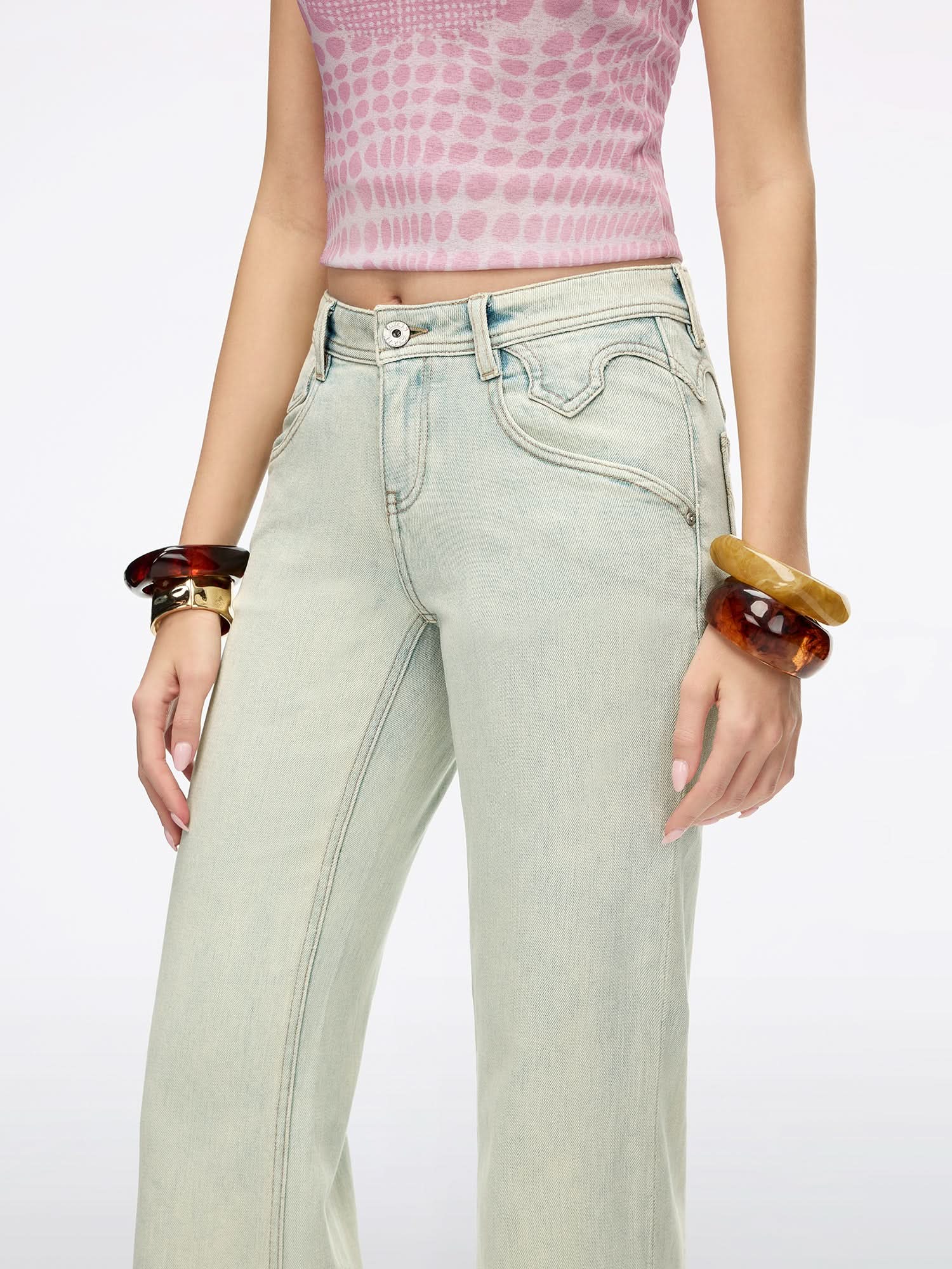 Distressed Flared Jeans-BELLA - Image 4