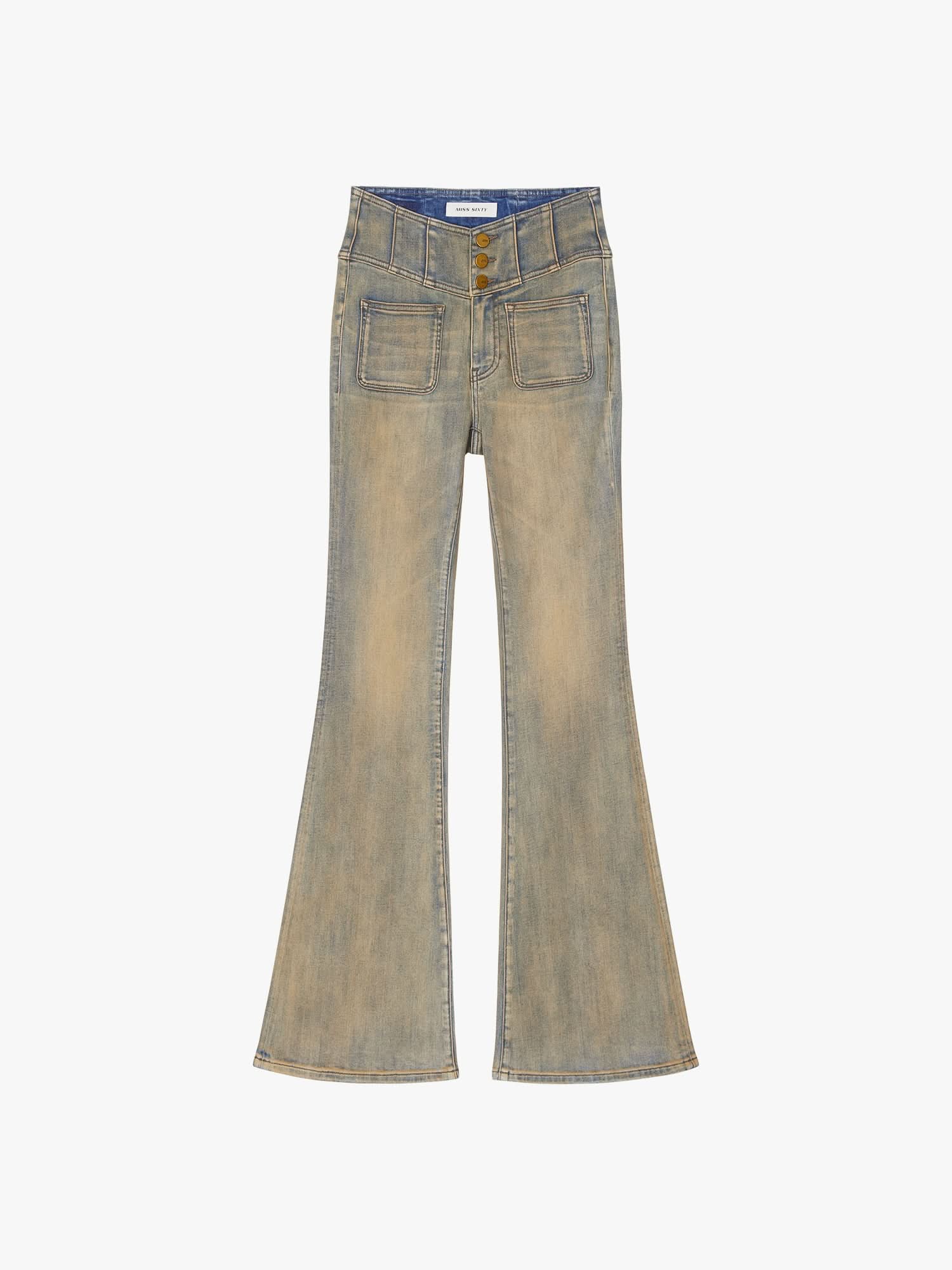 Distressed Flared Jeans-GLENDA PLUS 5 - Image 5