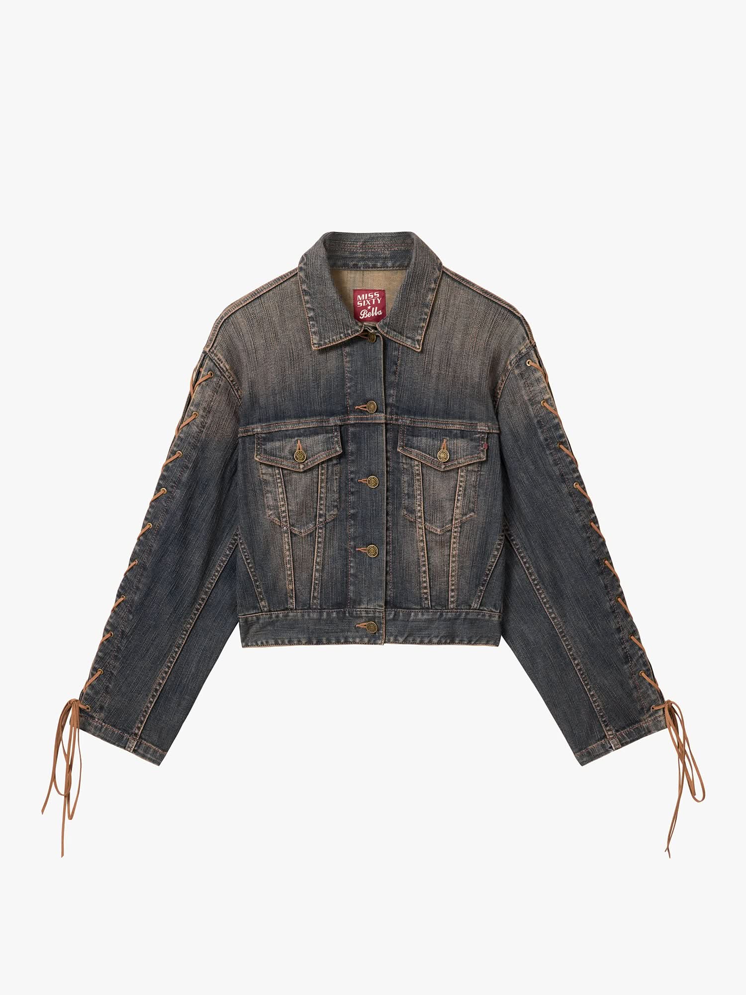 Distressed Tie-Front Denim Jacket - Image 5