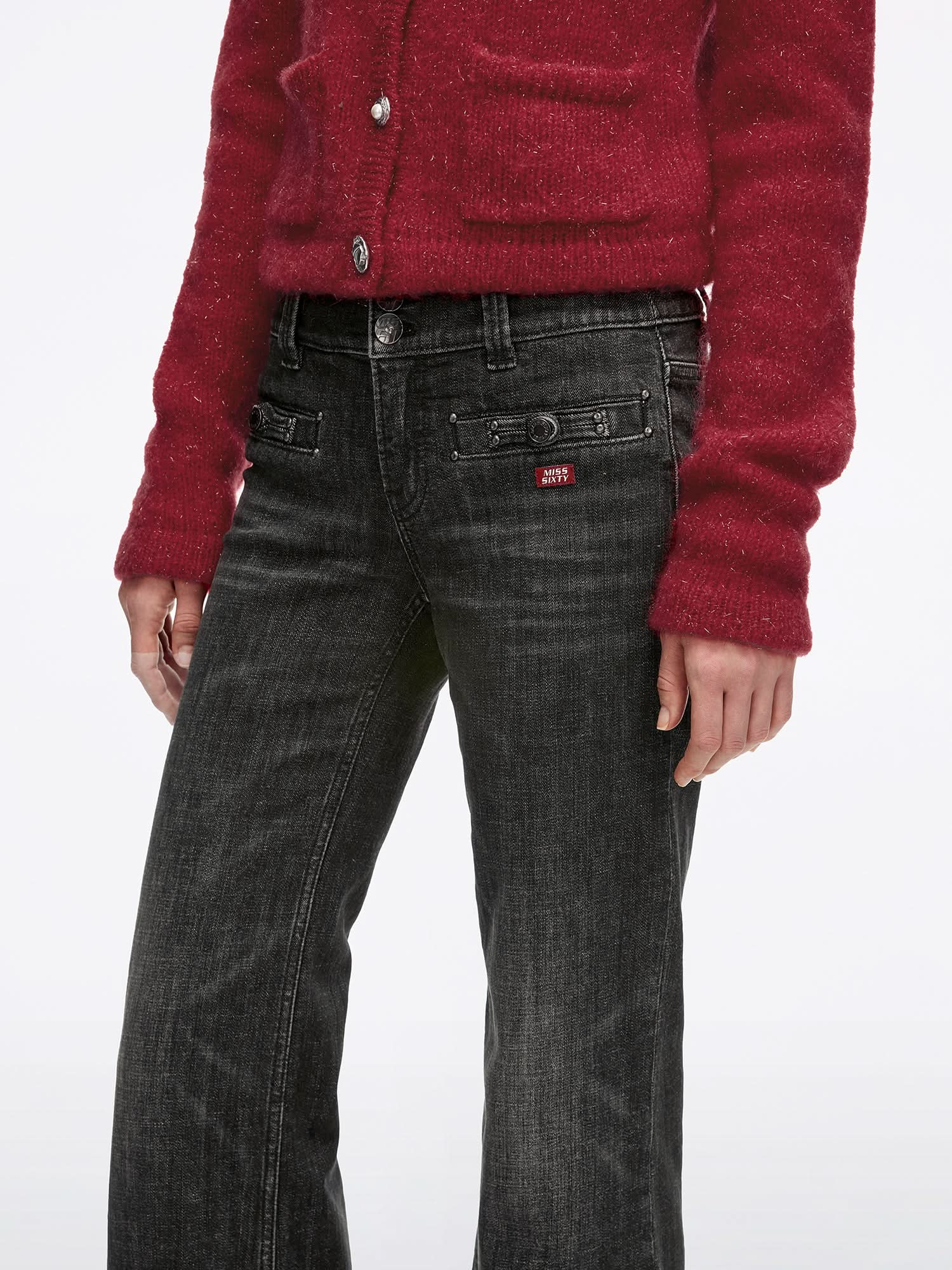 Double-Button Flared Jeans - Image 4