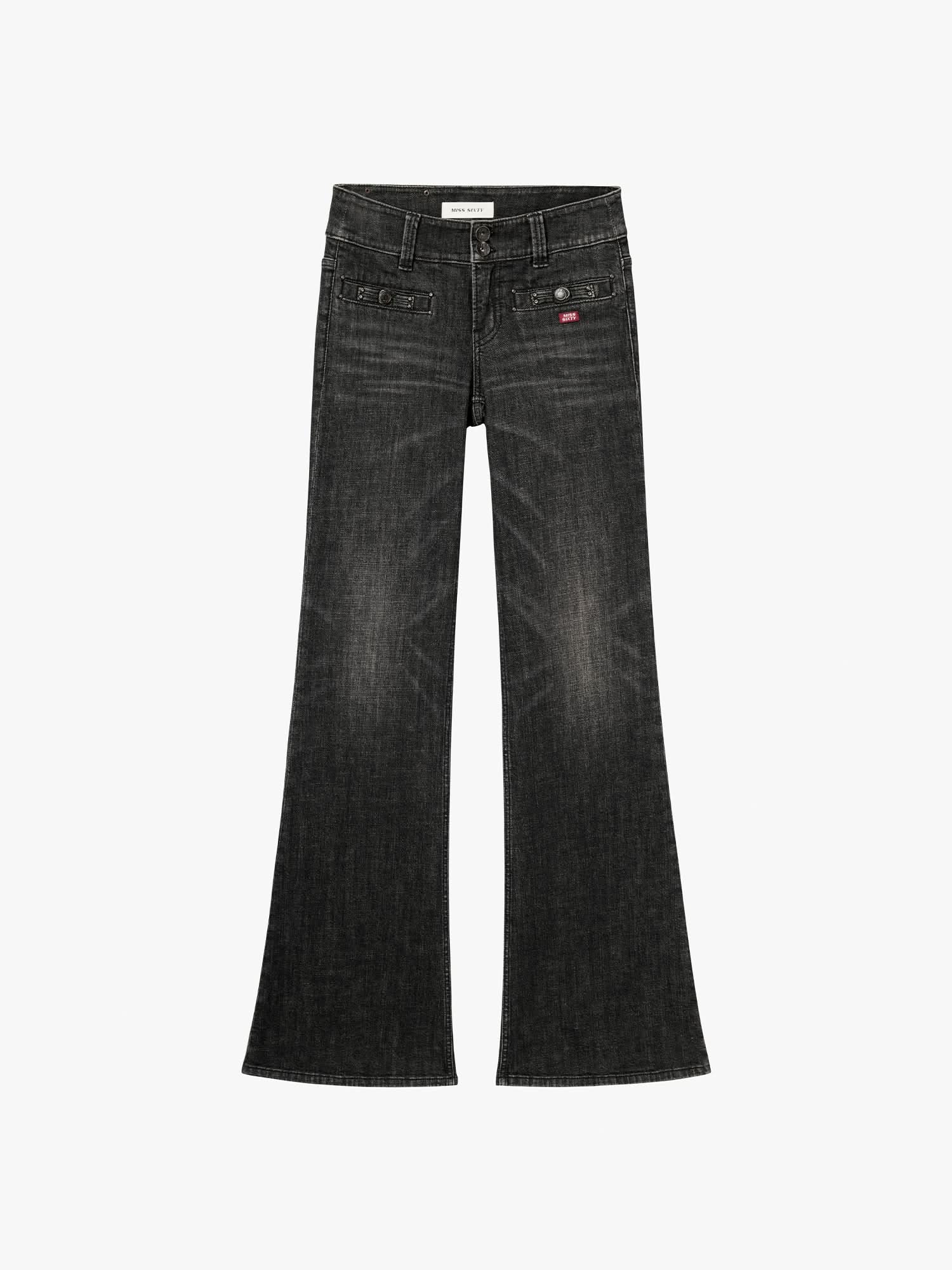 Double-Button Flared Jeans - Image 5