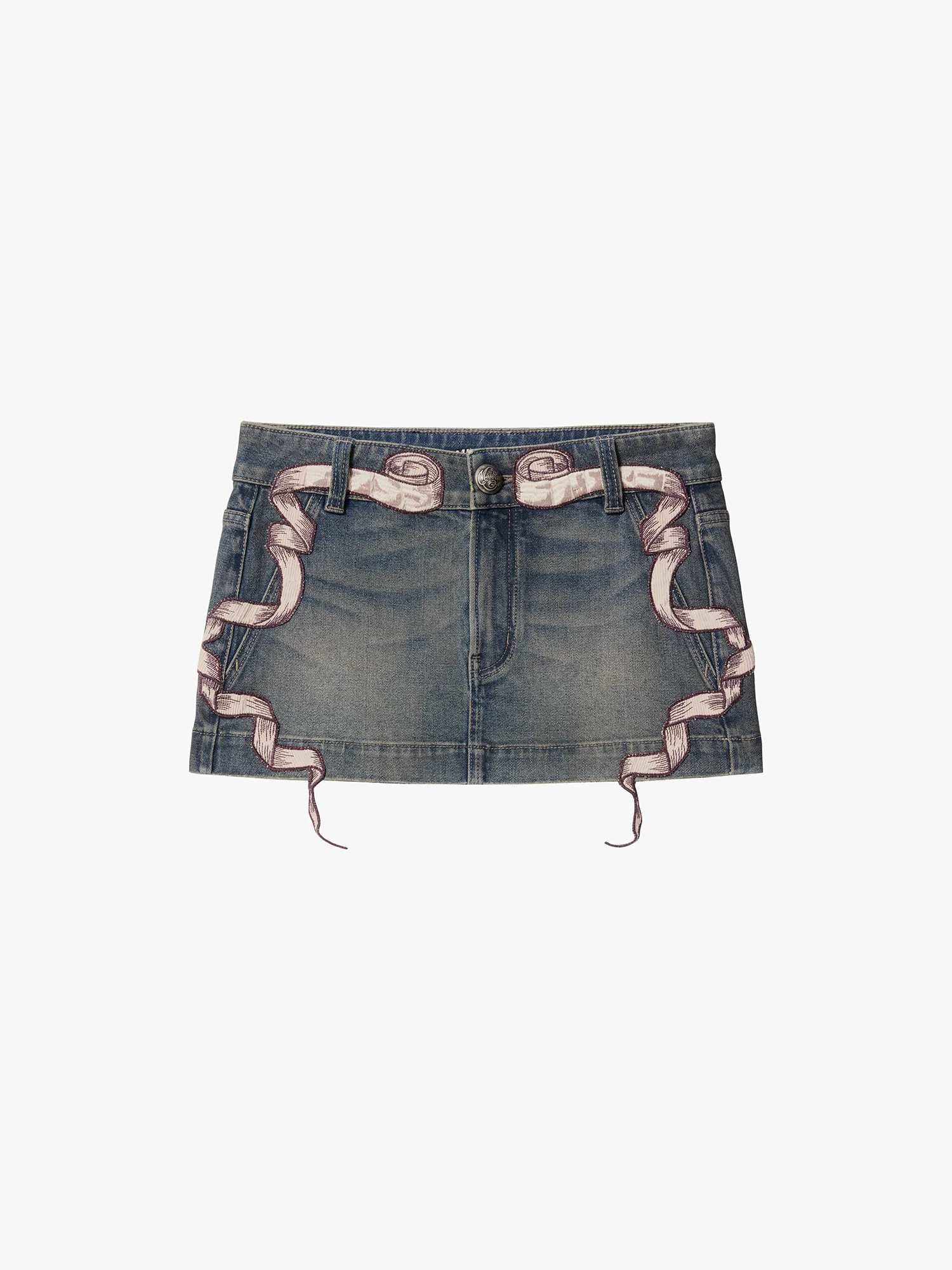 Embroidered Denim Skirt - Image 5