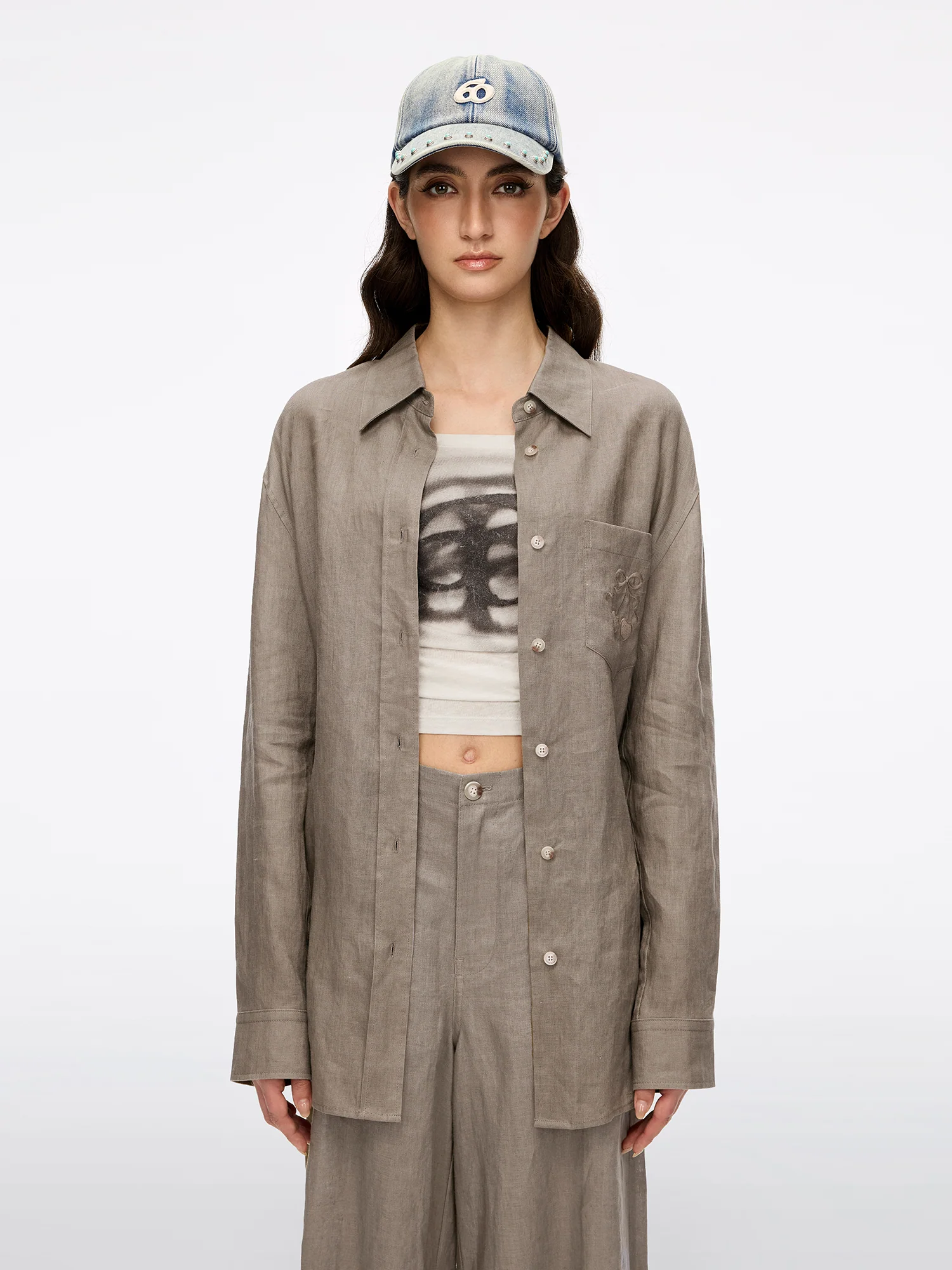 Embroidered Linen Shirt