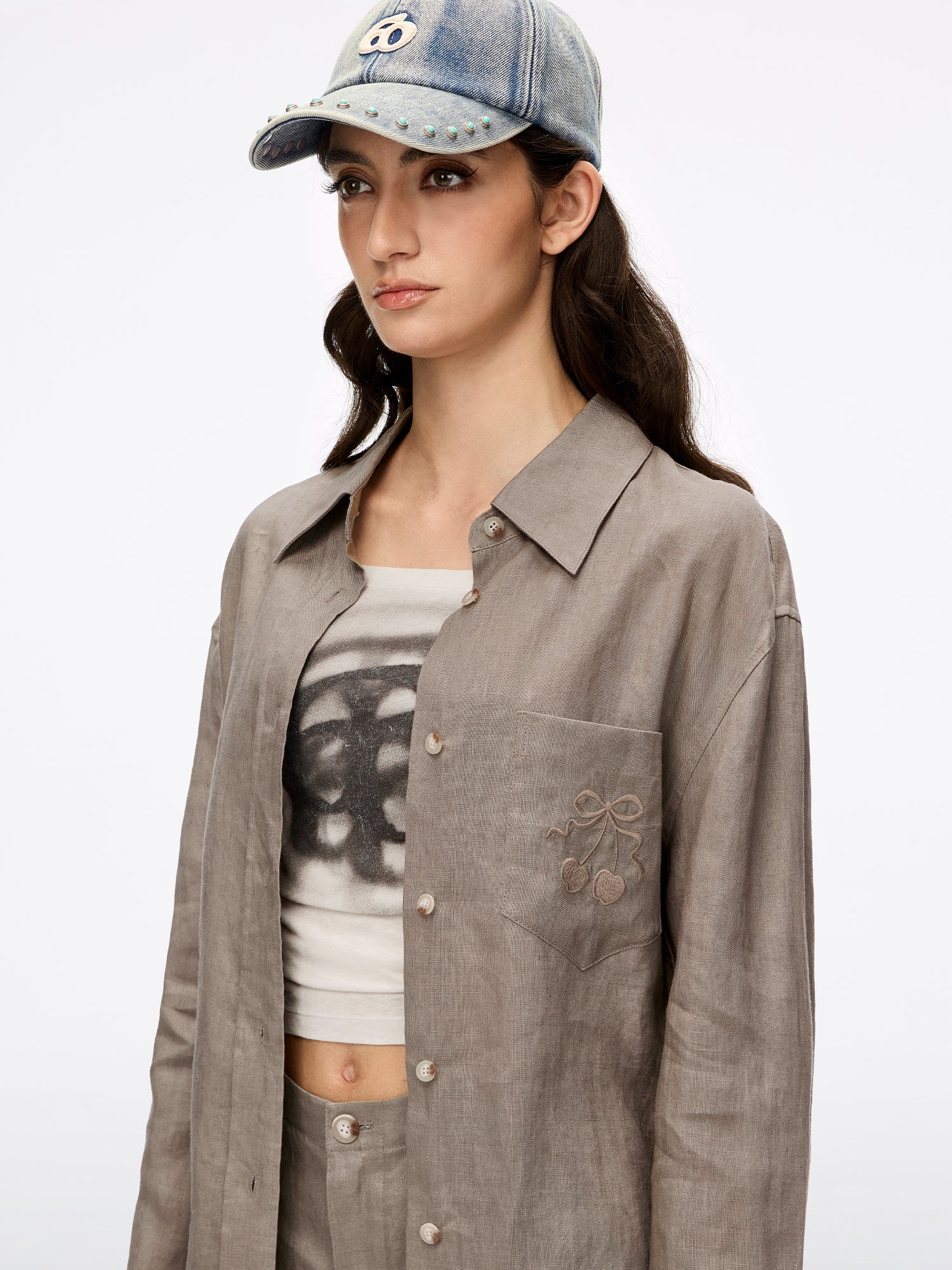 Embroidered Linen Shirt - Image 3