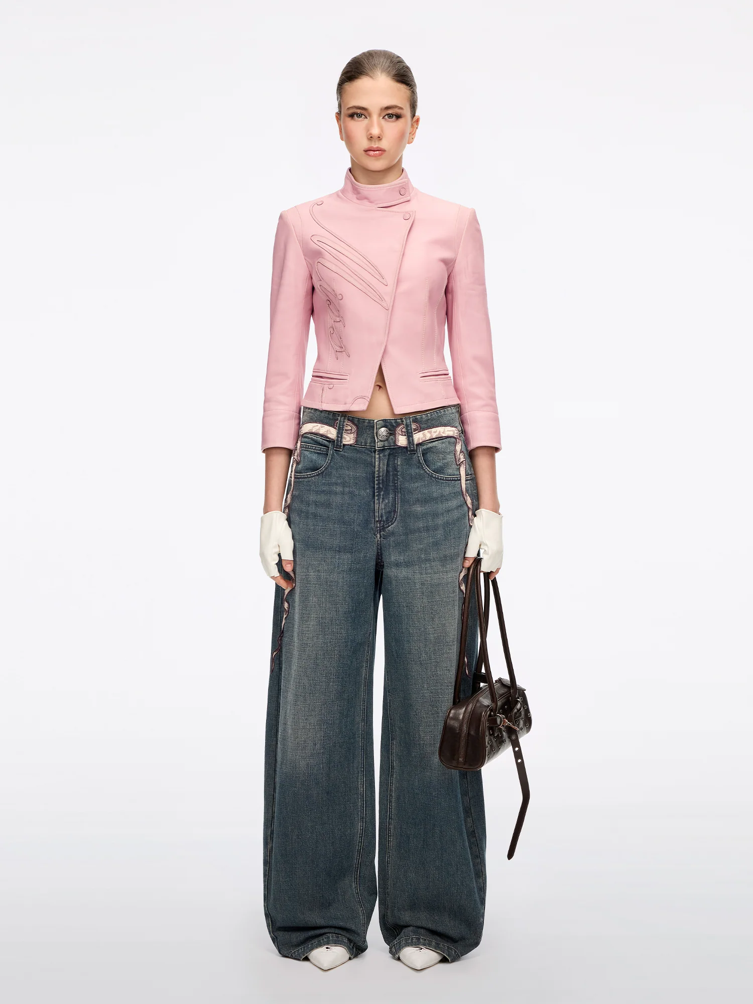 Embroidered Wide-Leg Jeans - Image 2