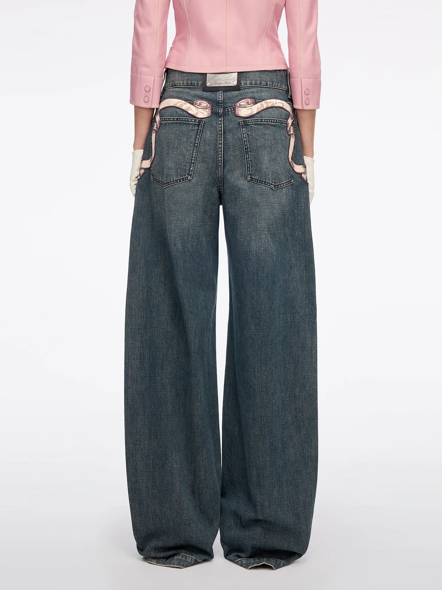 Embroidered Wide-Leg Jeans - Image 3