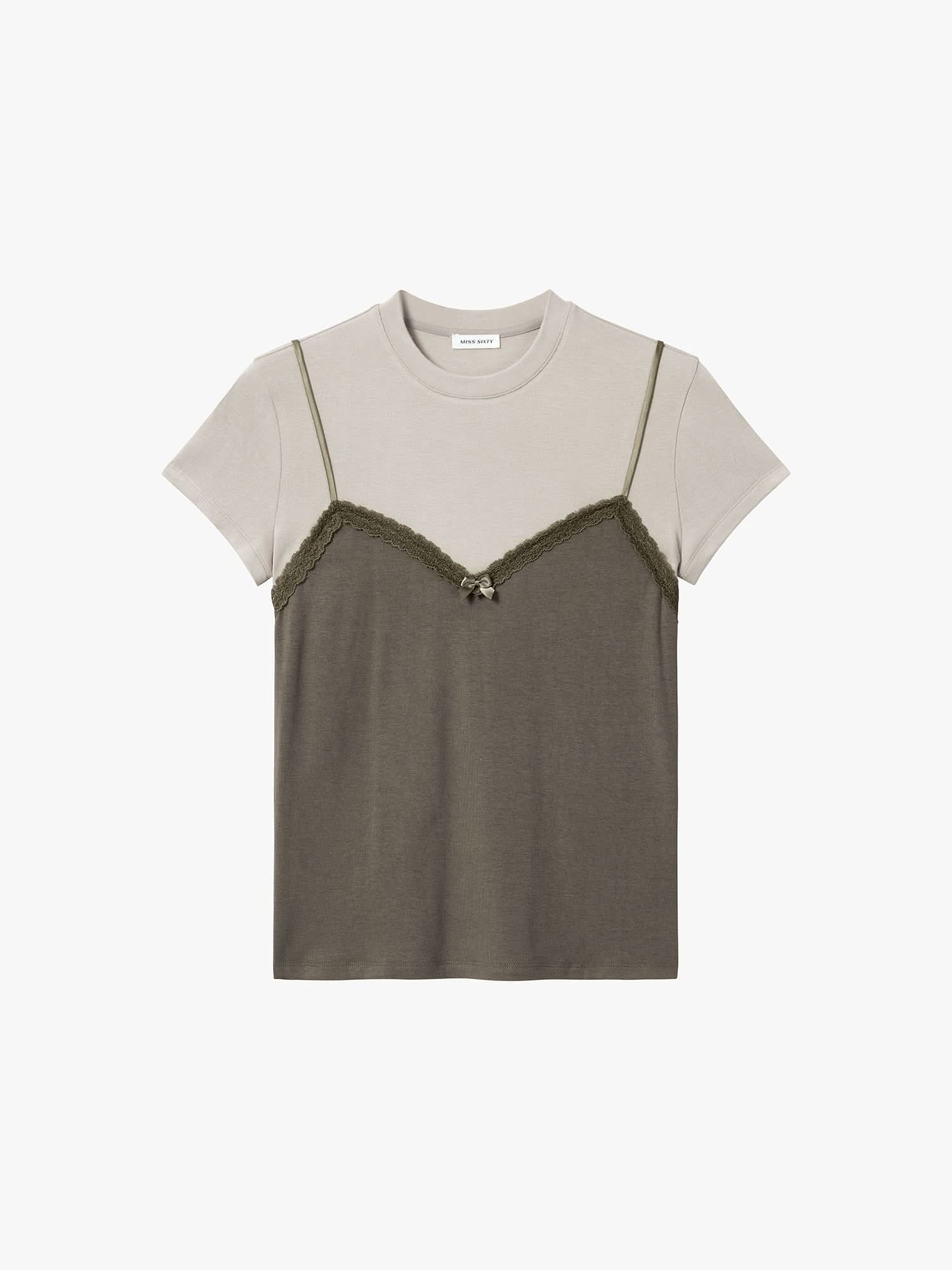 Faux Layered Lace T-Shirt - Image 10